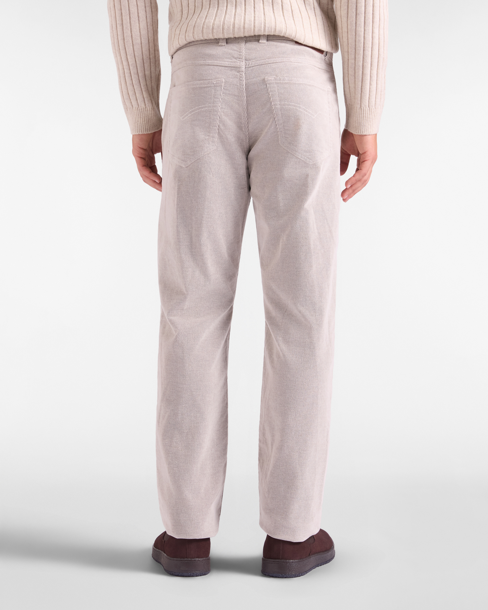 Pantalone HBJ Uomo Regular Fit 5 Tasche in Velluto di Cotone Stretch, BIANCO, large