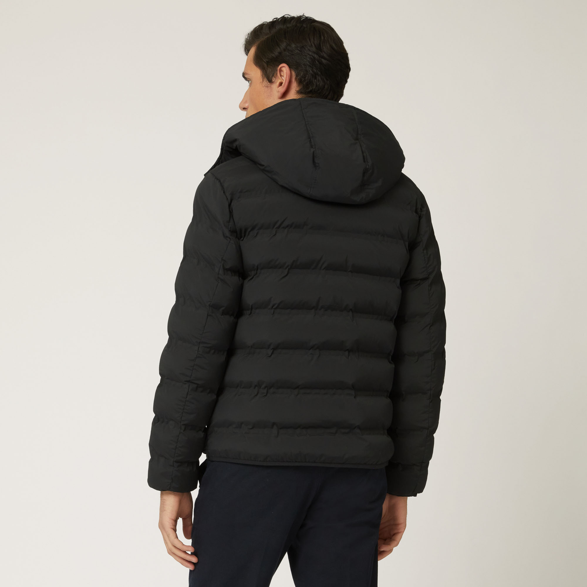 Thermofix-Quilted Bomber Jacket With Embroidery, Black, large image number 1