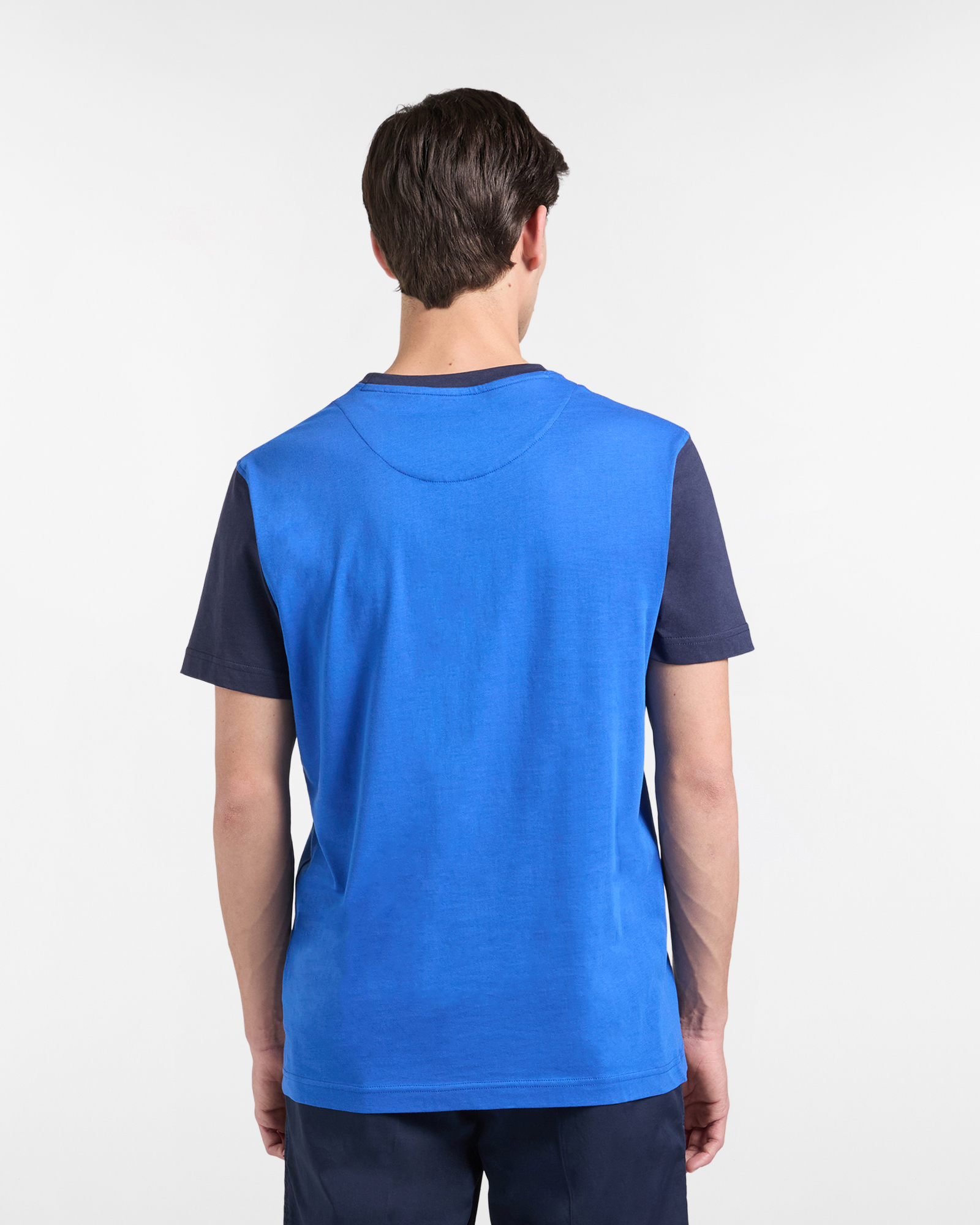 T‑shirt Uomo Bicolor in Puro Cotone Regular Fit