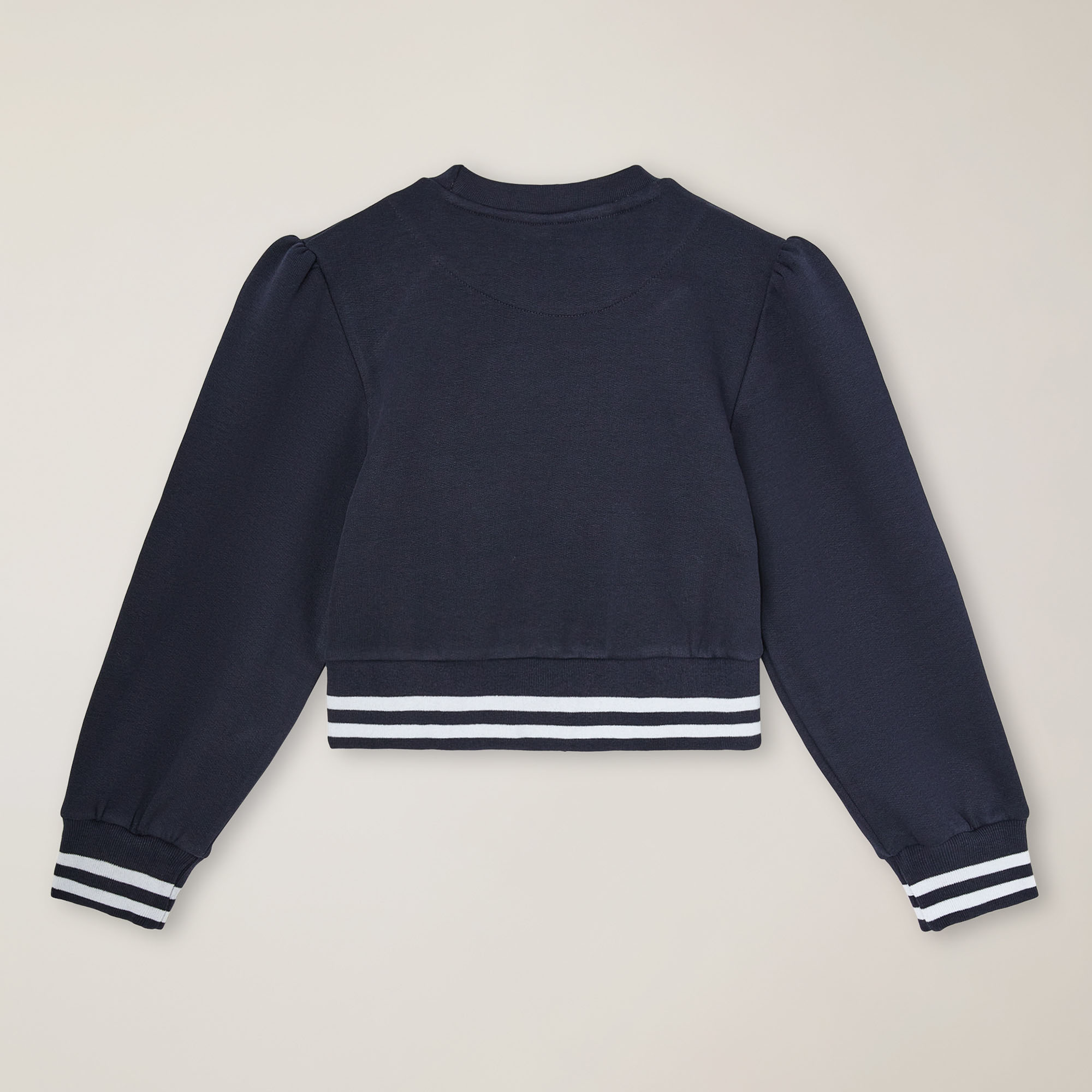 Crew-neck sweatshirt with logo print, Navy blue, large image number 1