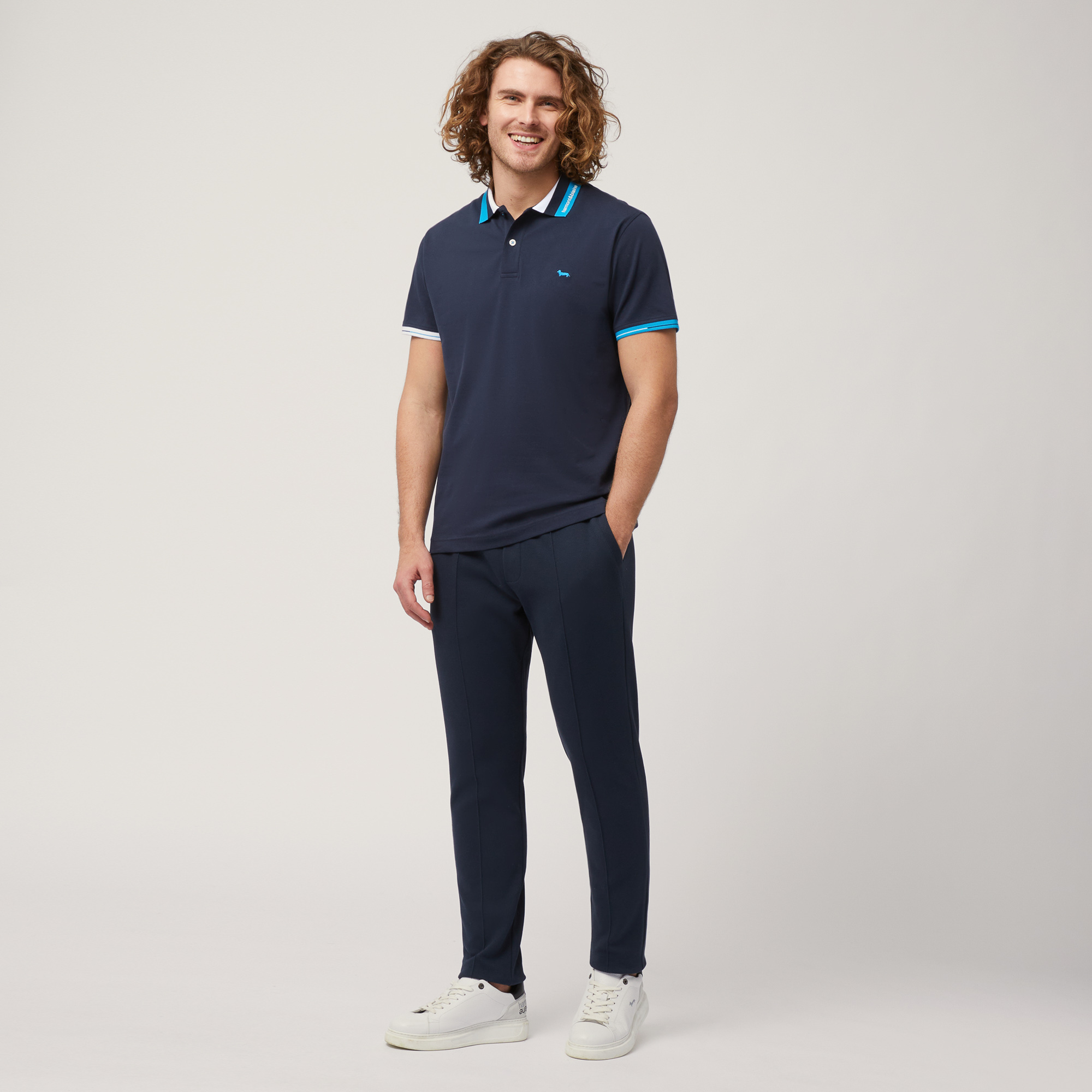 Polo with Striped Details, Blue, large image number 3