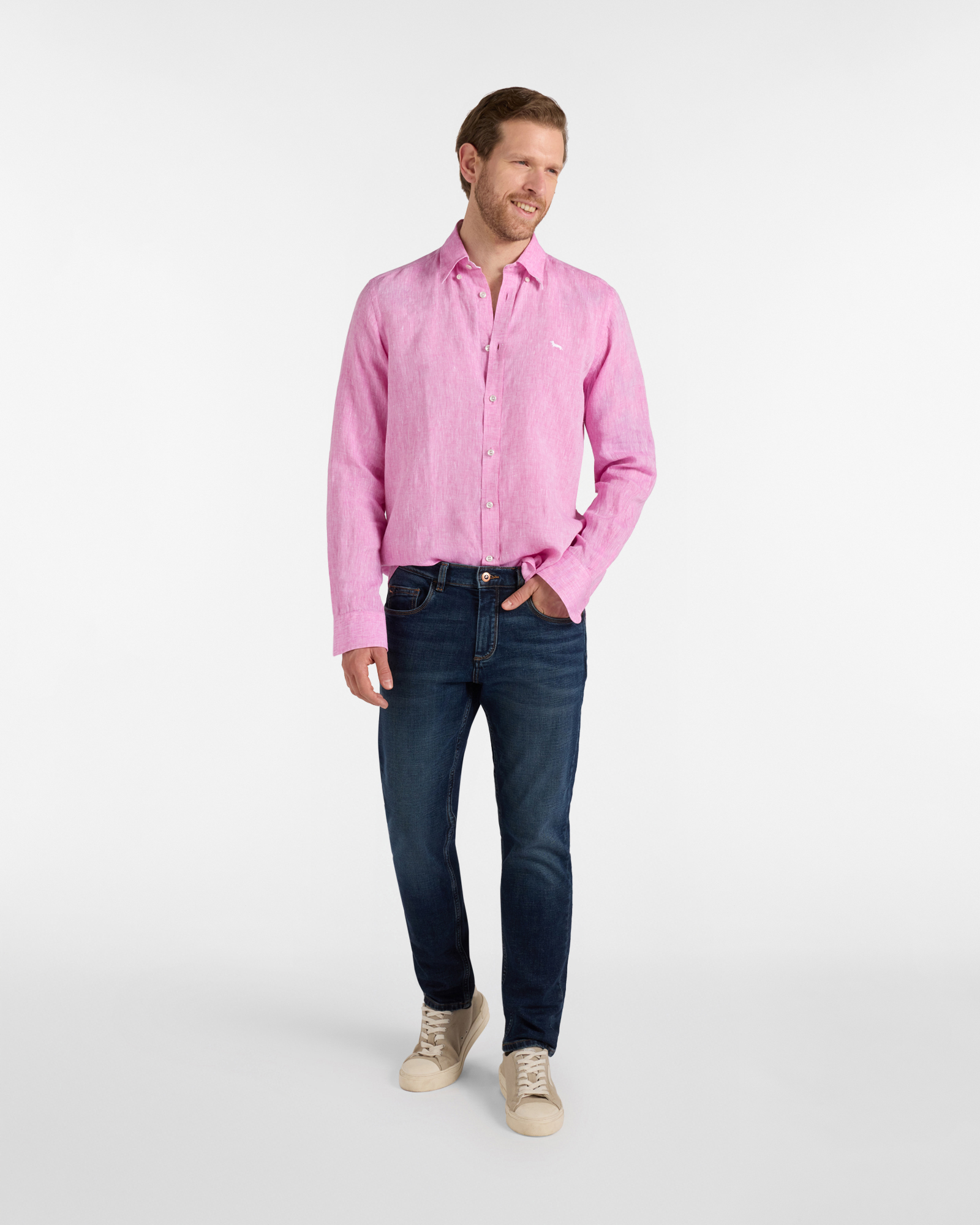 Regular-fit pure linen shirt, Red, large image number 3