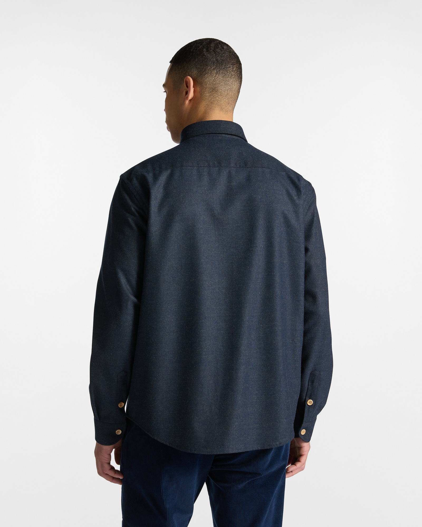 Oversized Flannel Shirt with Patch Pockets, Navy Blue, large image number 1
