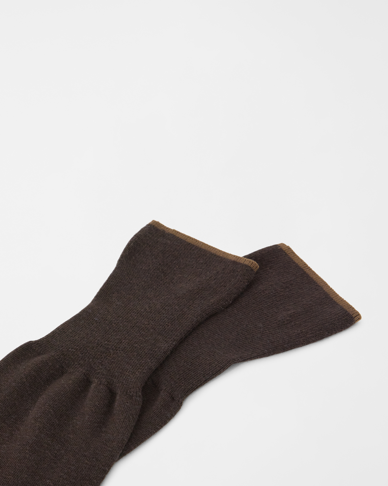 Long-leg cotton-cashmere socks, DARK BROWN, large image number 2