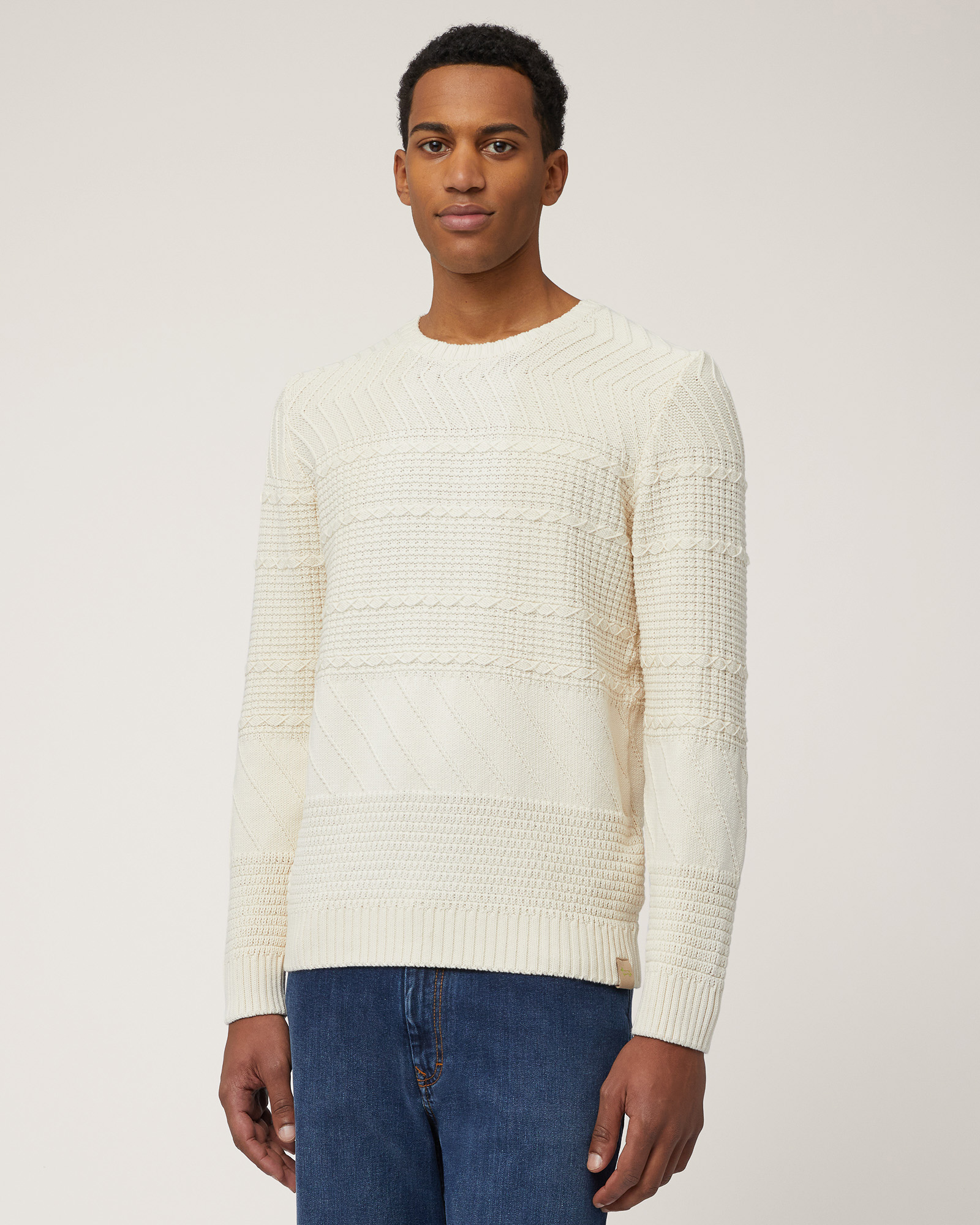 Pullover with Mixed Knit