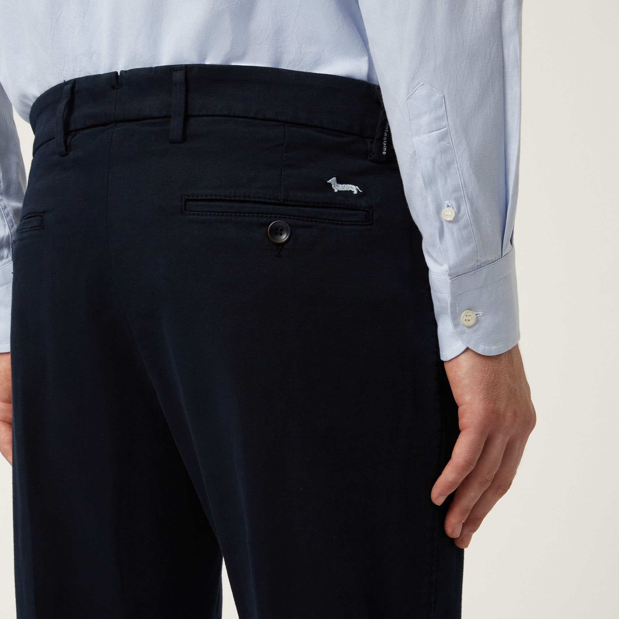 Pantalone Essentials in cotone stretch, Blu, large image number 2