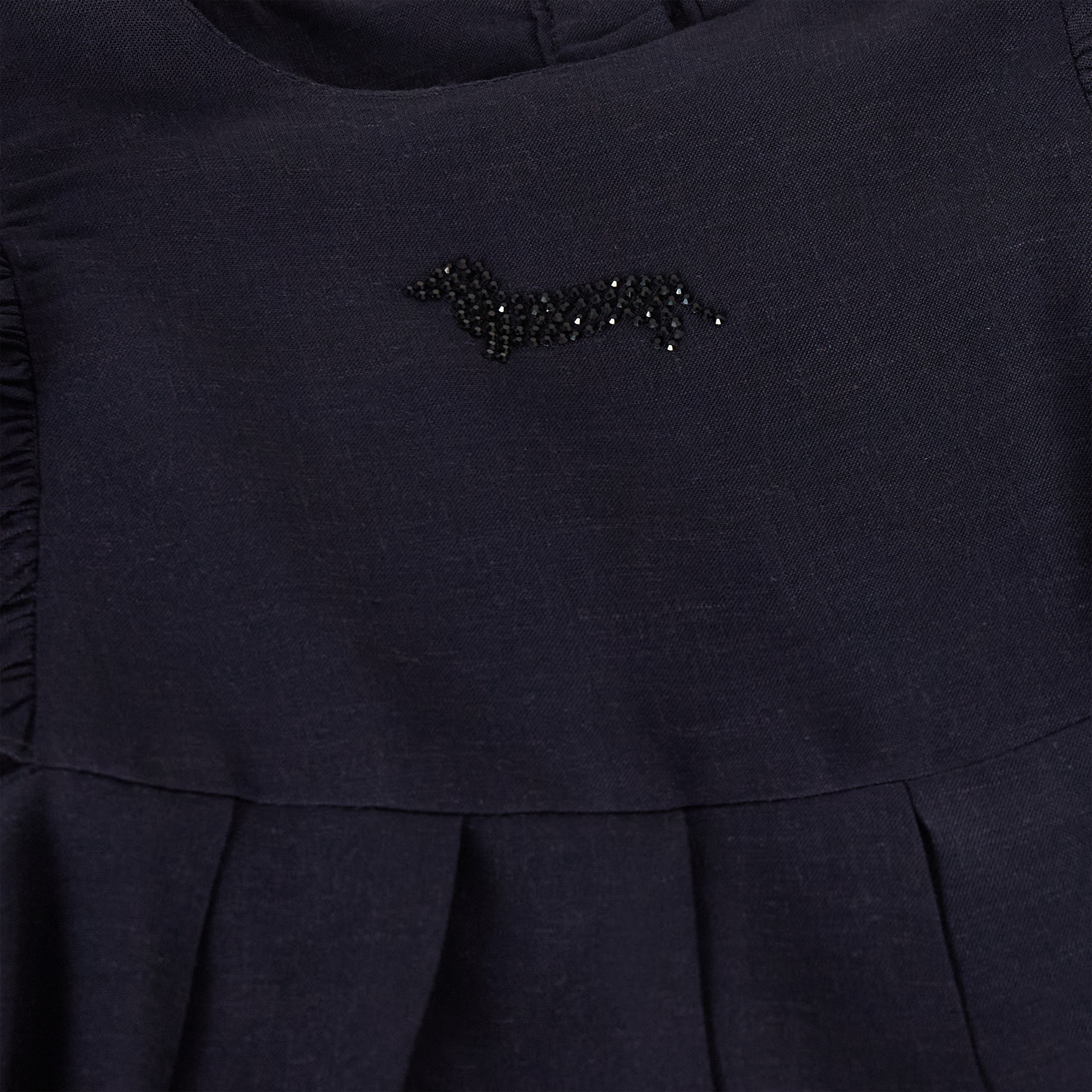 Shirt with ruffles and logo decoration, Navy Blue, large image number 2