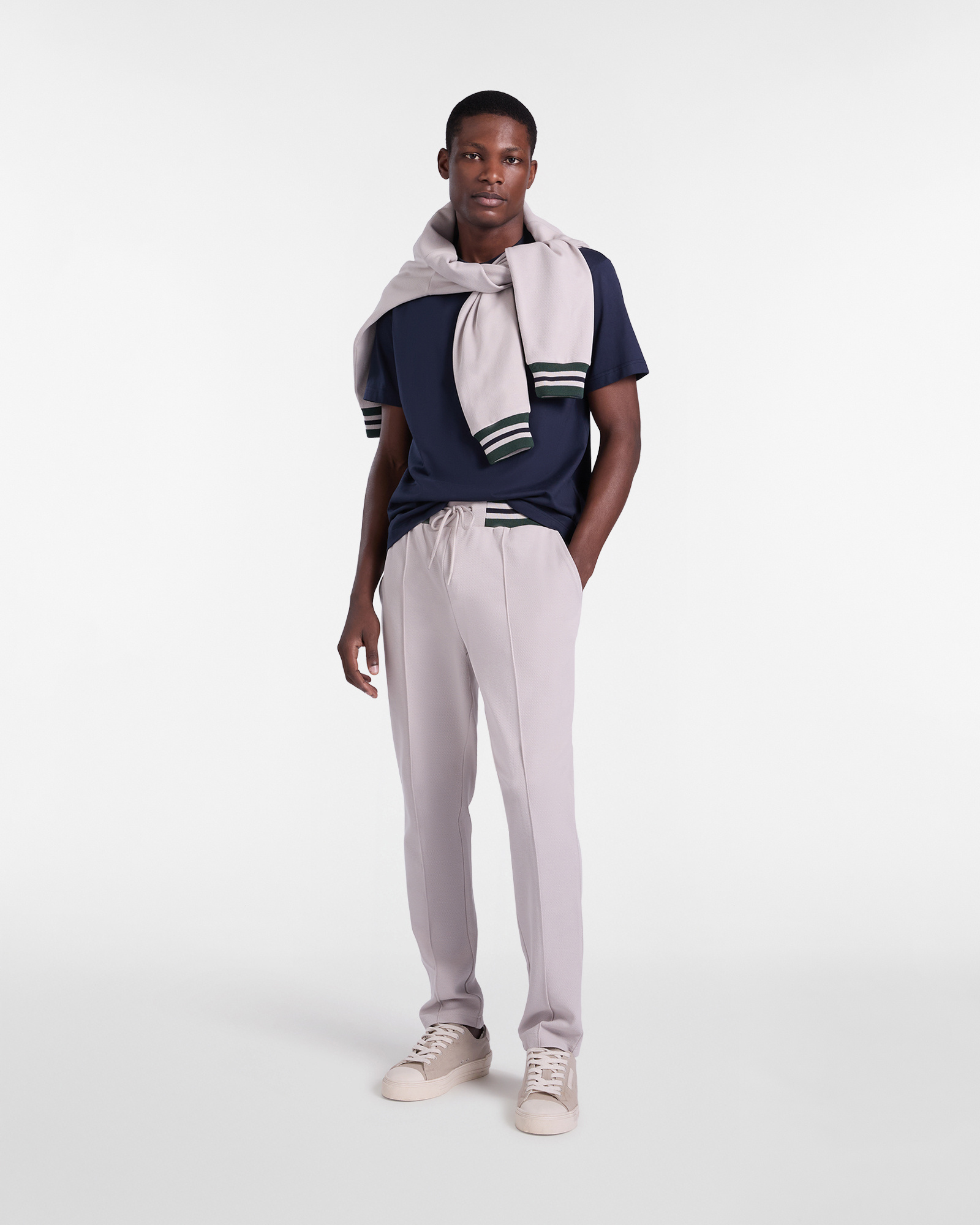 Pantaloni sportivi con cinta rigata, Grigio, large image number 3