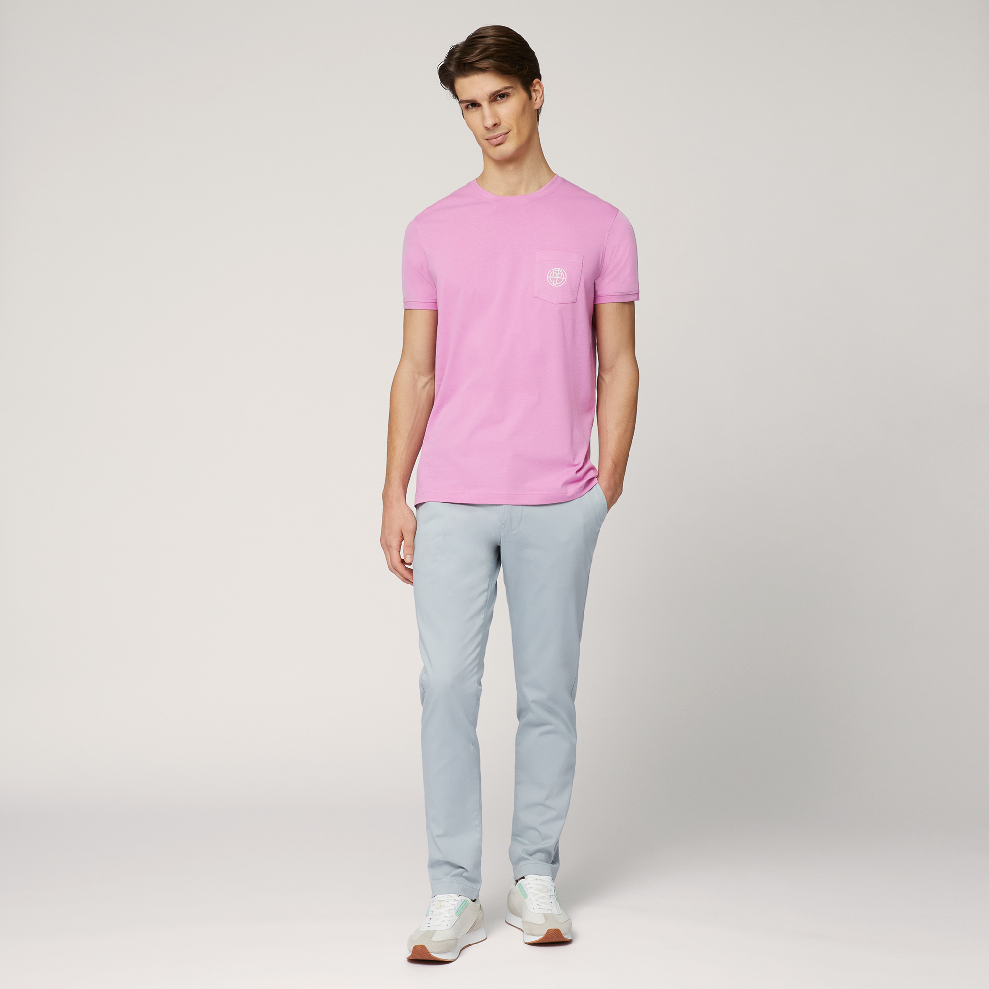 T-Shirt with Branded Pocket, Pink, large image number 3