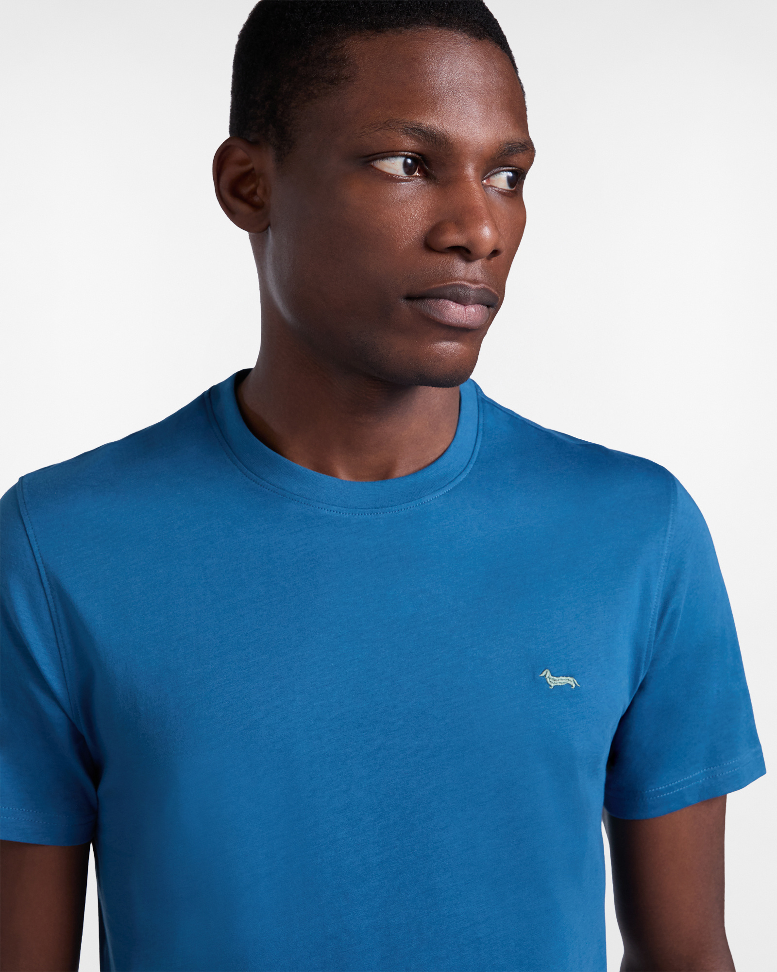 Camiseta ajustada de algod&oacute;n para hombre, Azul, large image number 2