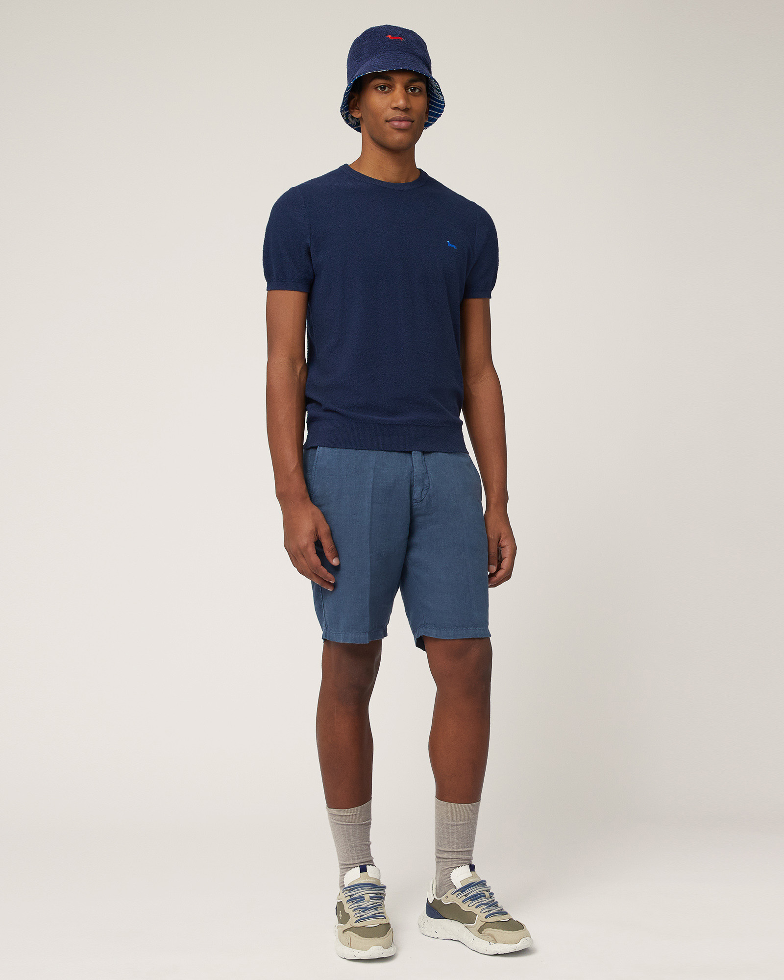 Terry T-Shirt with Dachshund, Navy Blue, large image number 3