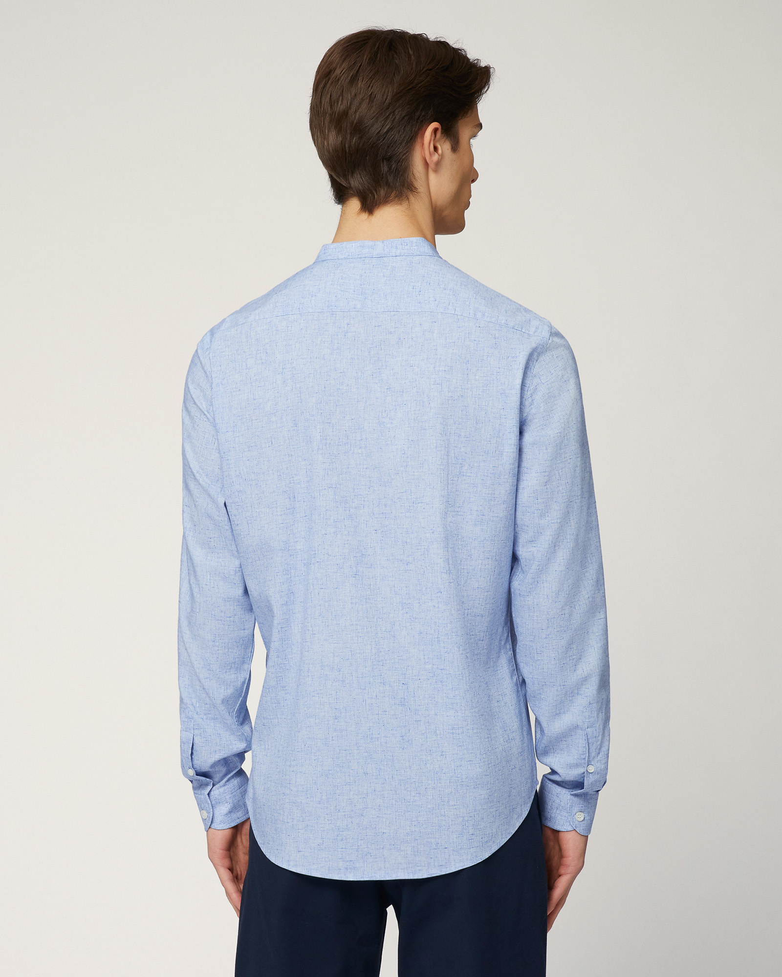 Camicia Coreana Misto Cotone