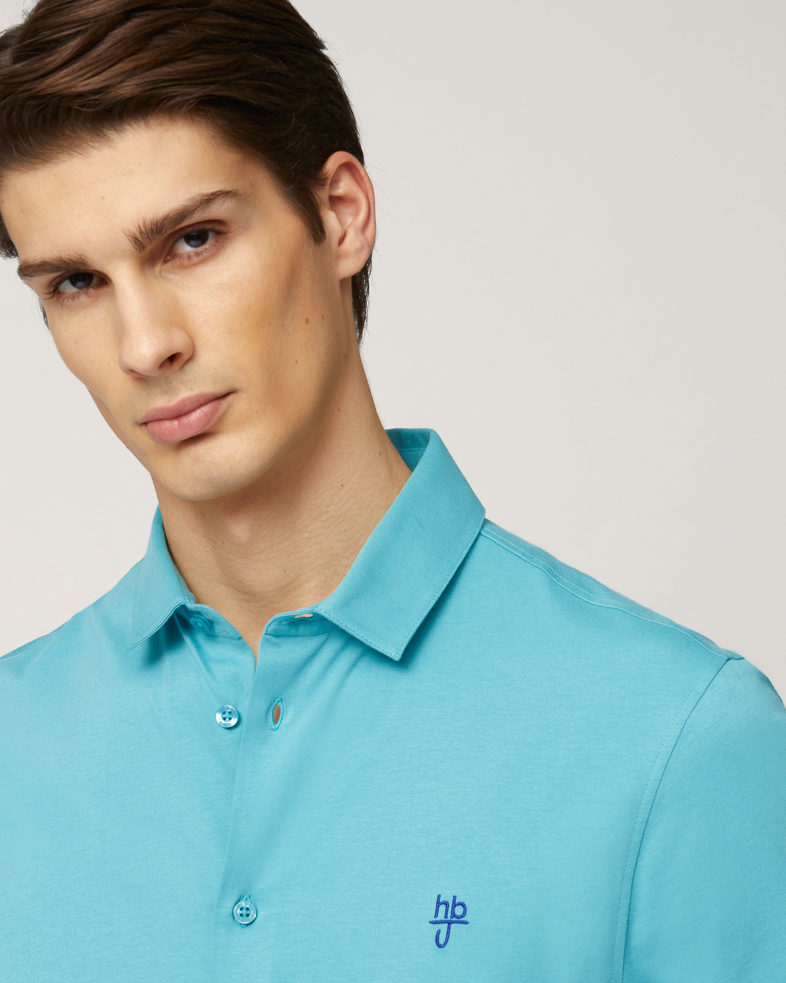 Cotton Shirt-Polo, Peacock Green, large image number 2