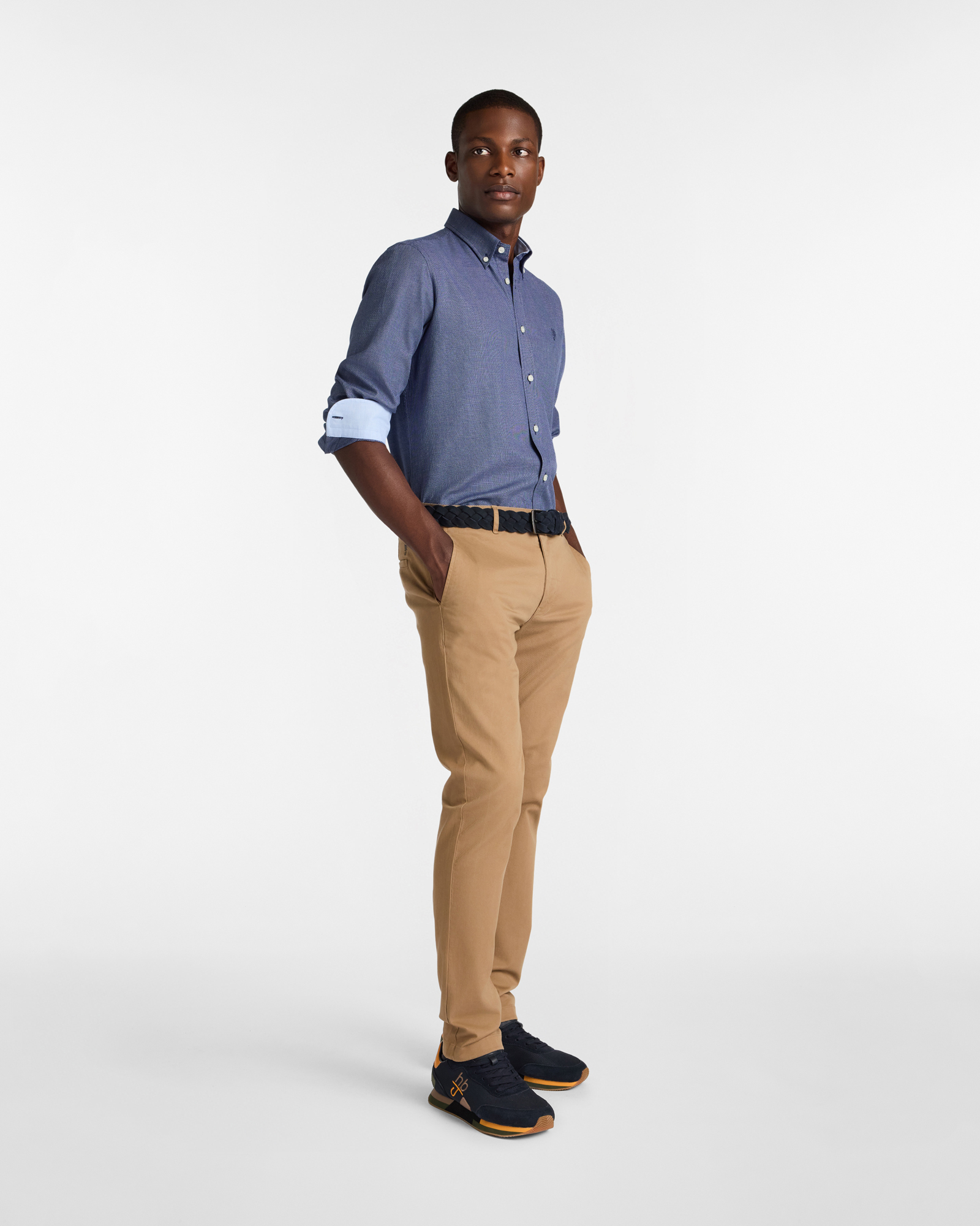 Camicia in Cotone, Blu Scuro, large image number 3