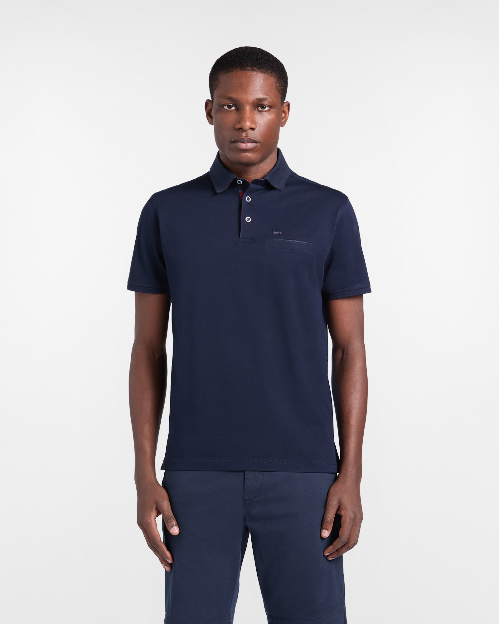 Polo shirt with breast pocket, Blue, large