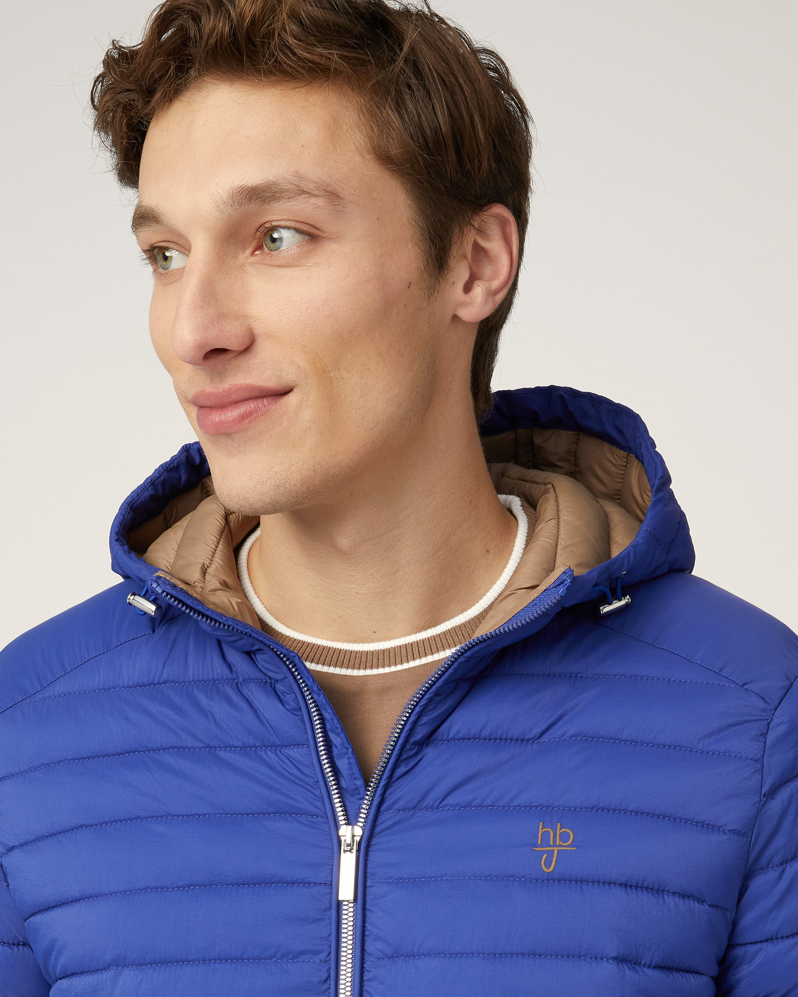 Quilted Nylon Down Jacket, Electric Blue, large image number 2