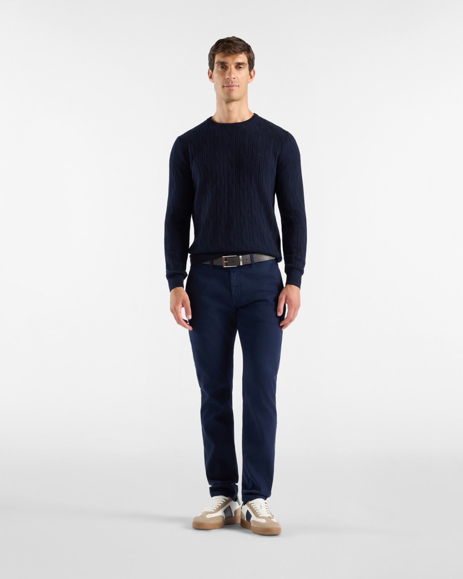Men's Made in Italy sweater in 100% pure cashmere with regular fit, NAVY BLUE, large
