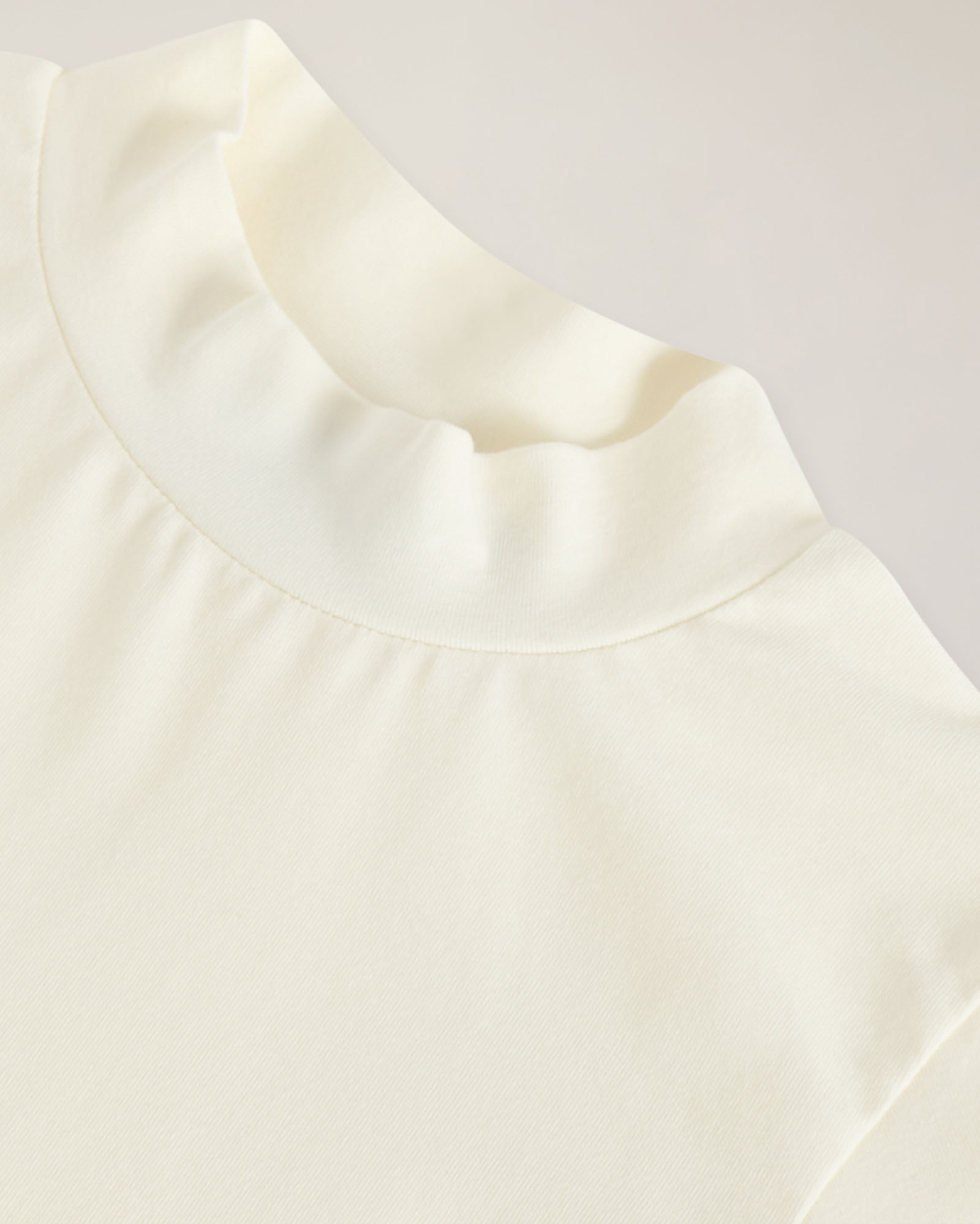 Turtleneck T‑shirt with logo embroidery, White, large image number 2