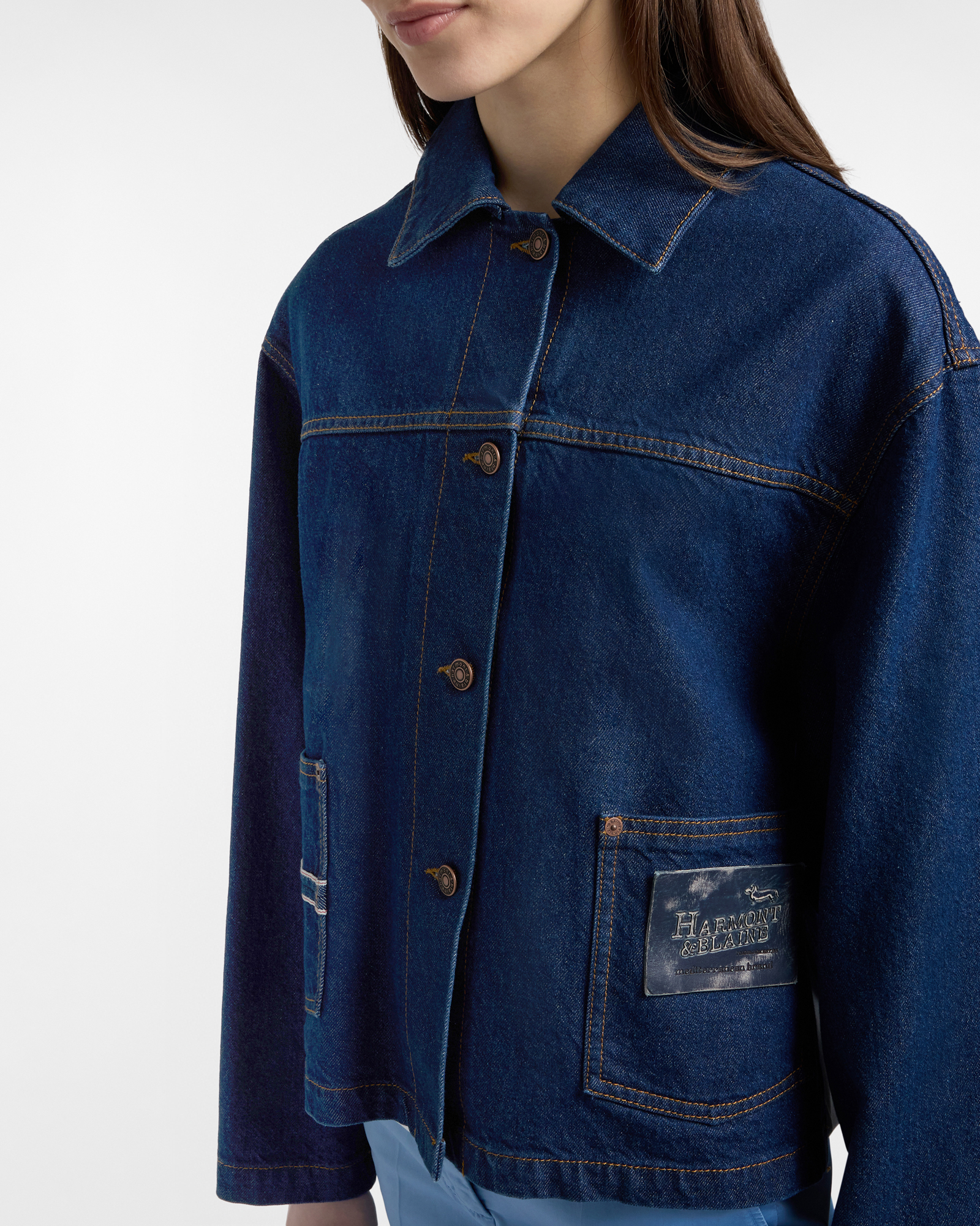 Women's Selvedge Denim Jacket, Denim Blue, large image number 2