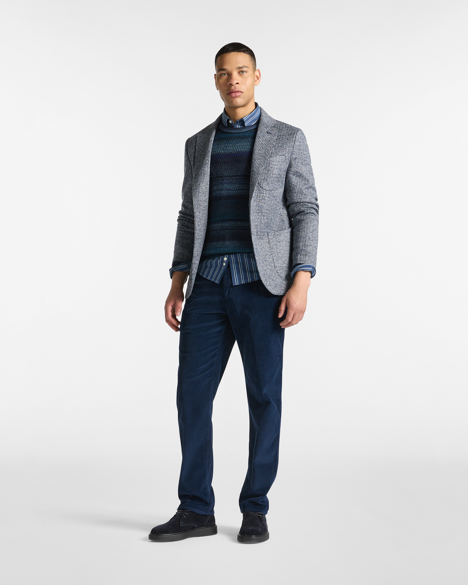 Cardigan Jacket with Colorful Craftsmanship Capsule, Navy Blue, large image number 3