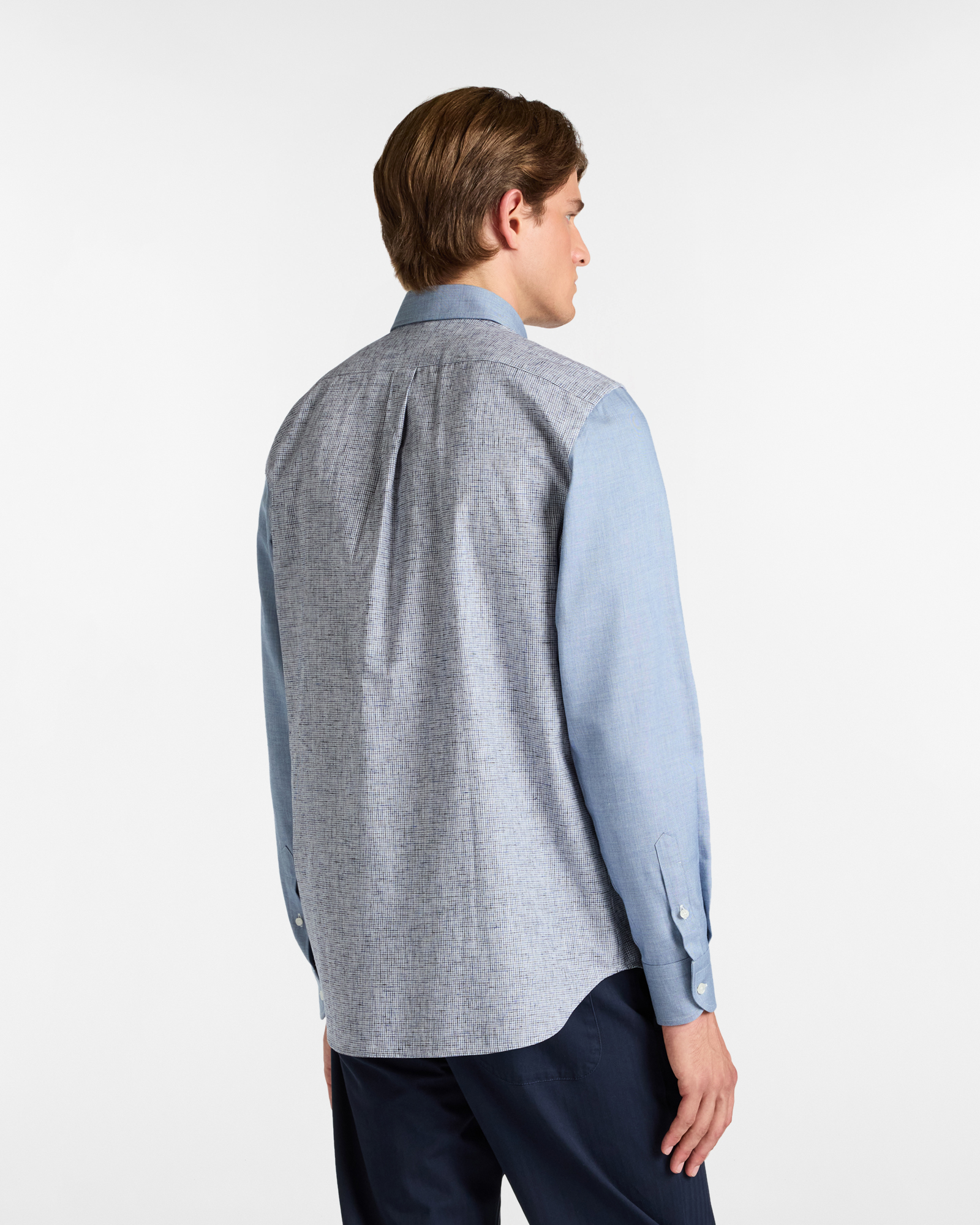 Patch Shirt with Micro Pattern in Cotton