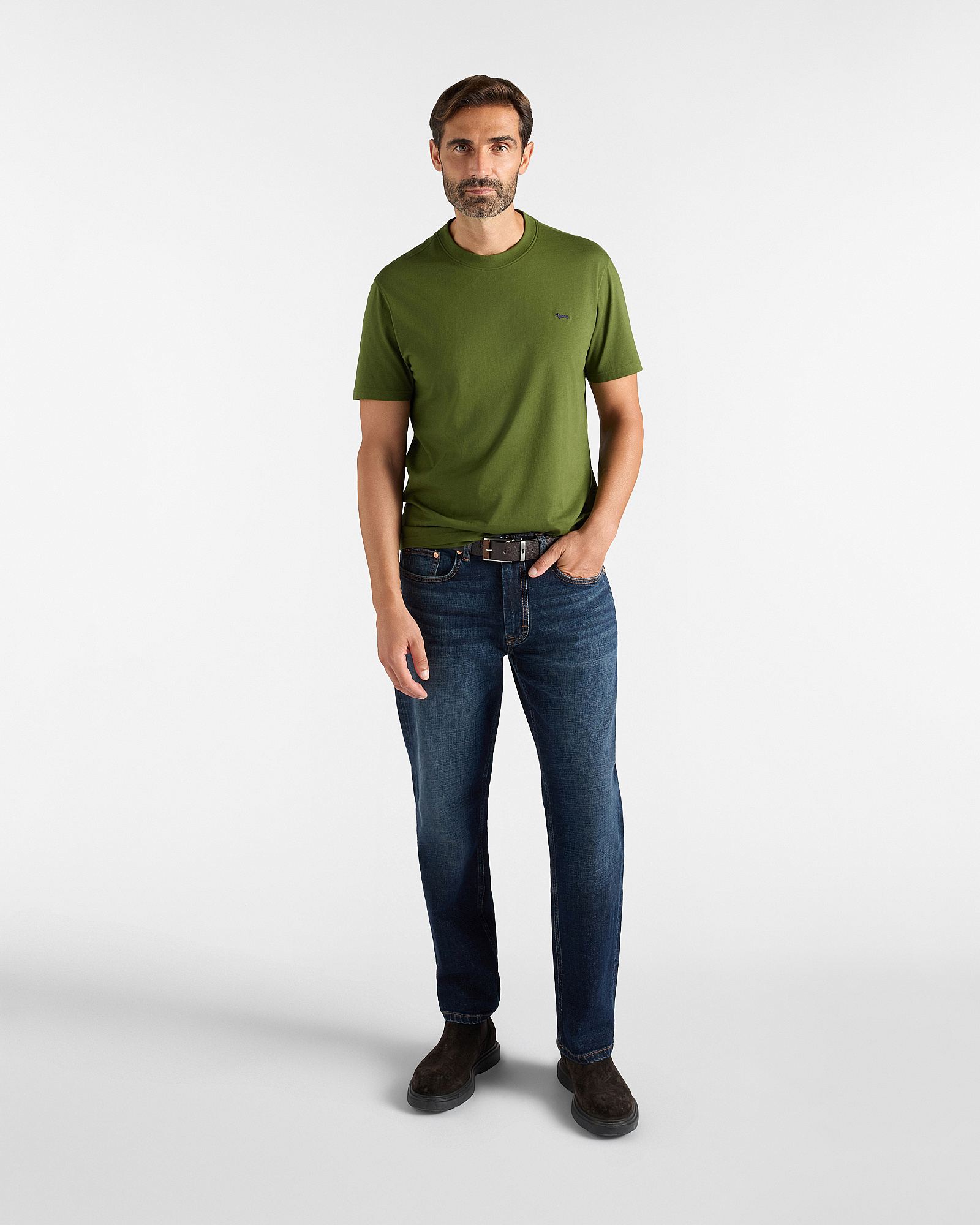 Camiseta de hombre en 100 % puro algod&oacute;n corte regular, VERDE DEPORTIVO, large image number 3