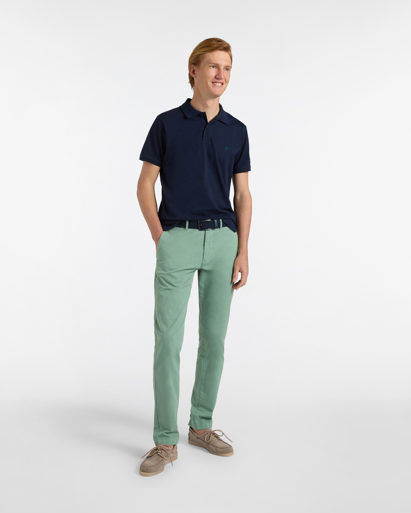 Polo uomo basic tinta unita, Blu scuro, large image number 3