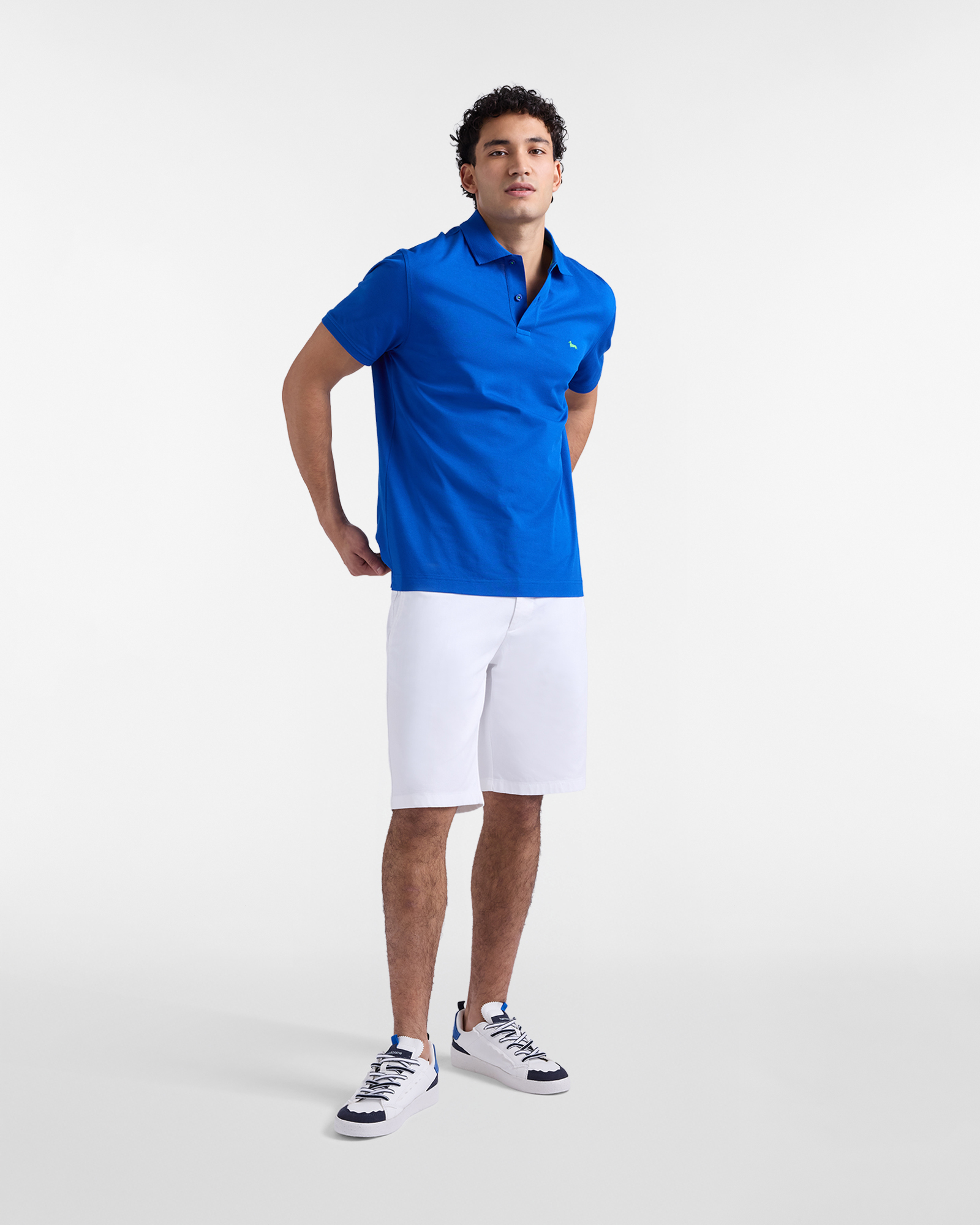 Men's basic piqu&eacute; polo shirt, Blue, large image number 3