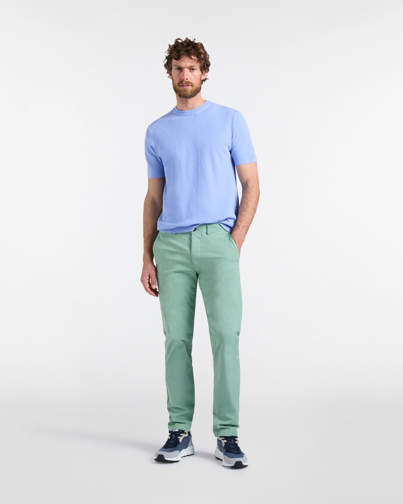 T-Shirt Uomo in Maglia, Azzurro polvere, large image number 3