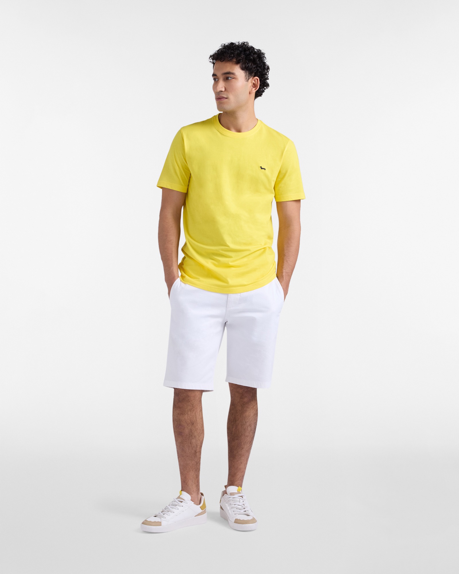 Camiseta ajustada de algod&oacute;n para hombre, Amarillo, large image number 3