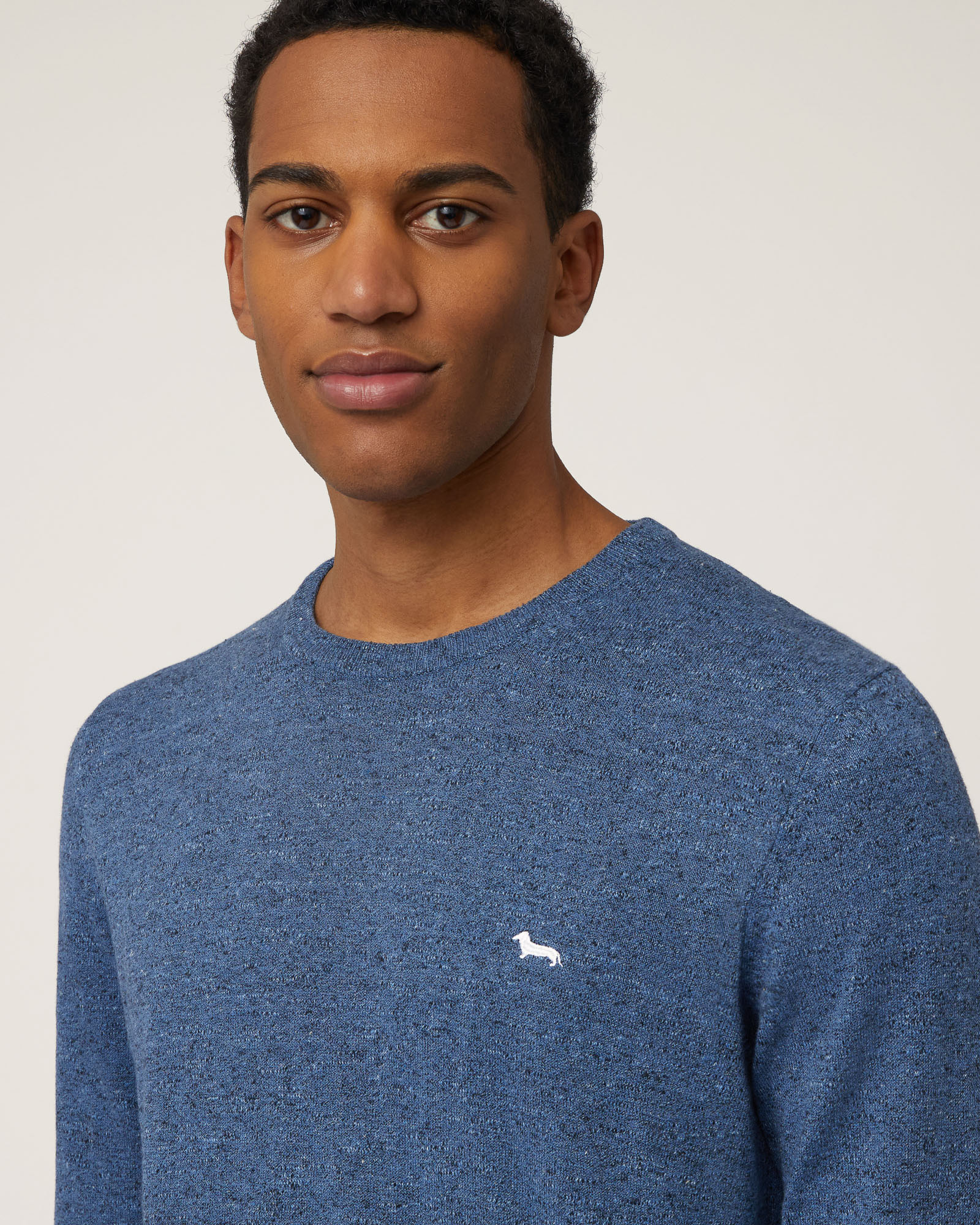 Tweed Crew-Neck Pullover, Light Blue, large image number 2