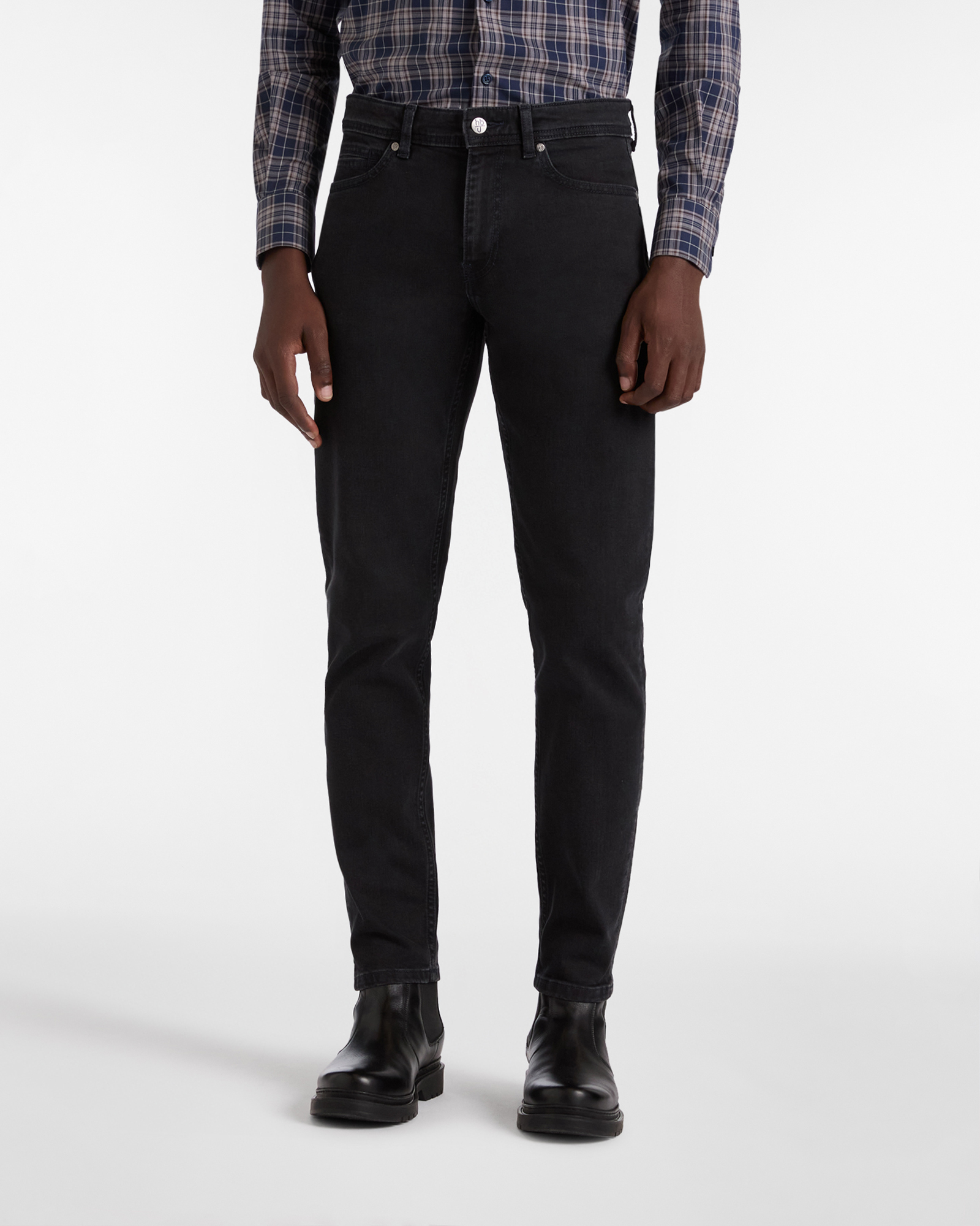 Five-Pocket Narrow Fit Jeans in Stretch Denim