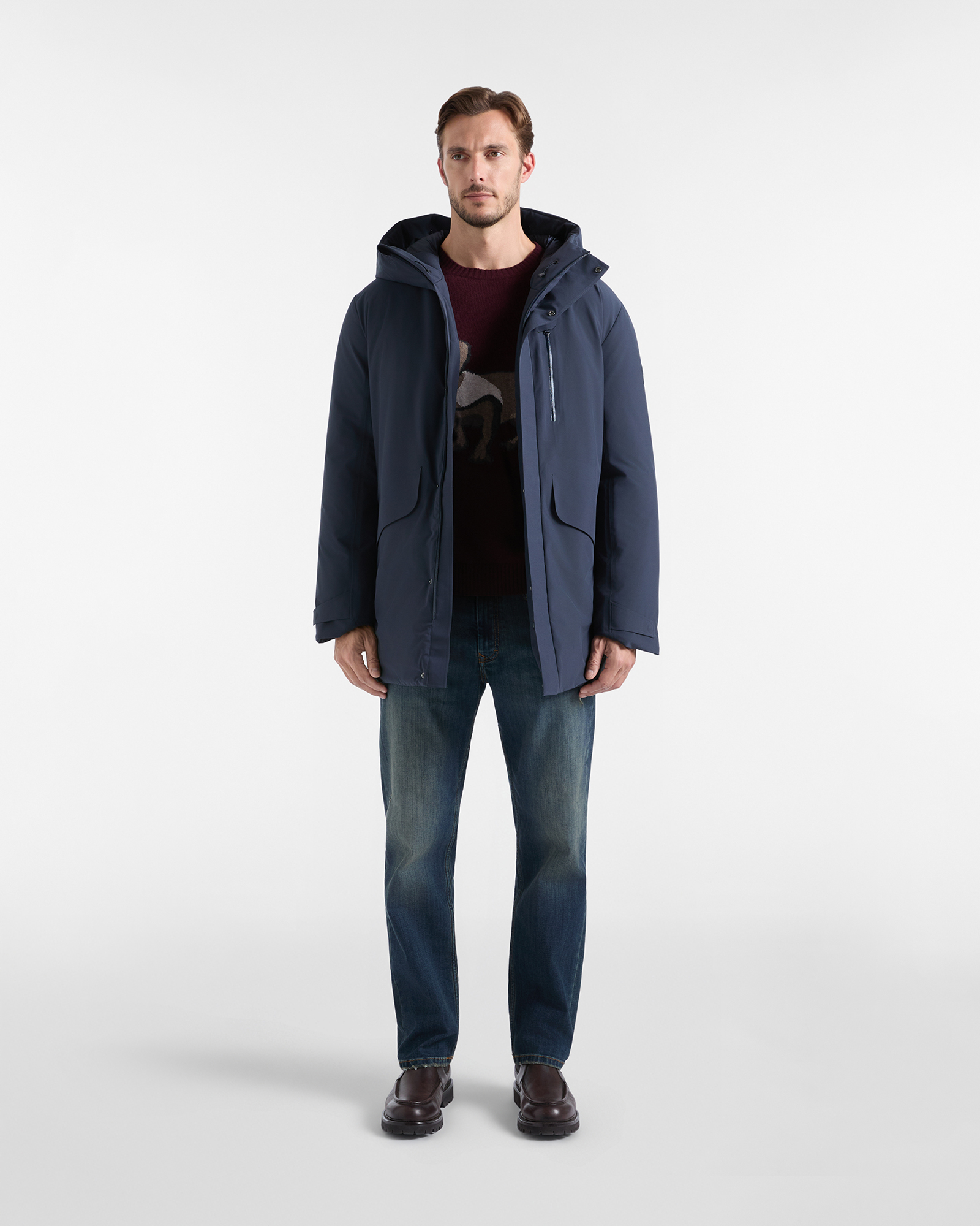 Men&rsquo;s technical fabric softshell jacket, NAVY BLUE, large