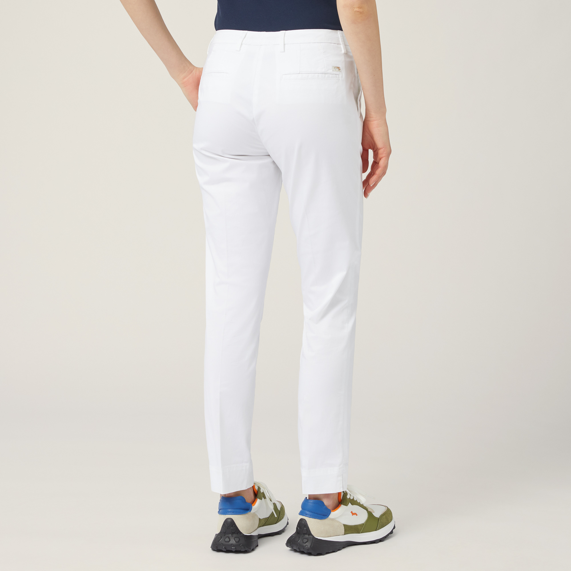 Pantaloni Chino In Raso, Bianco, large image number 1