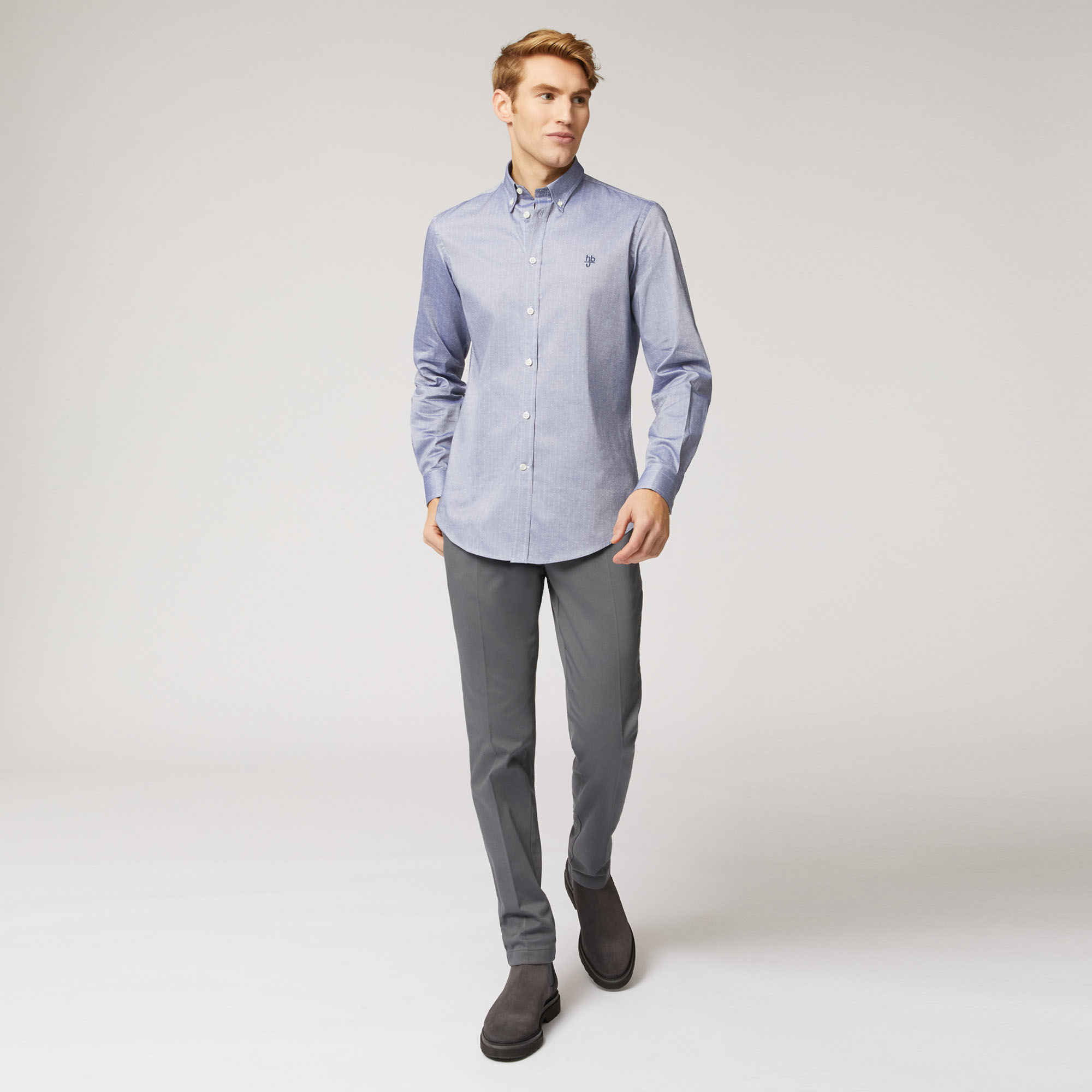 NARROW M/L COLLO MONTECARLO 2 TEX, Grigio Acciaio, large image number 3