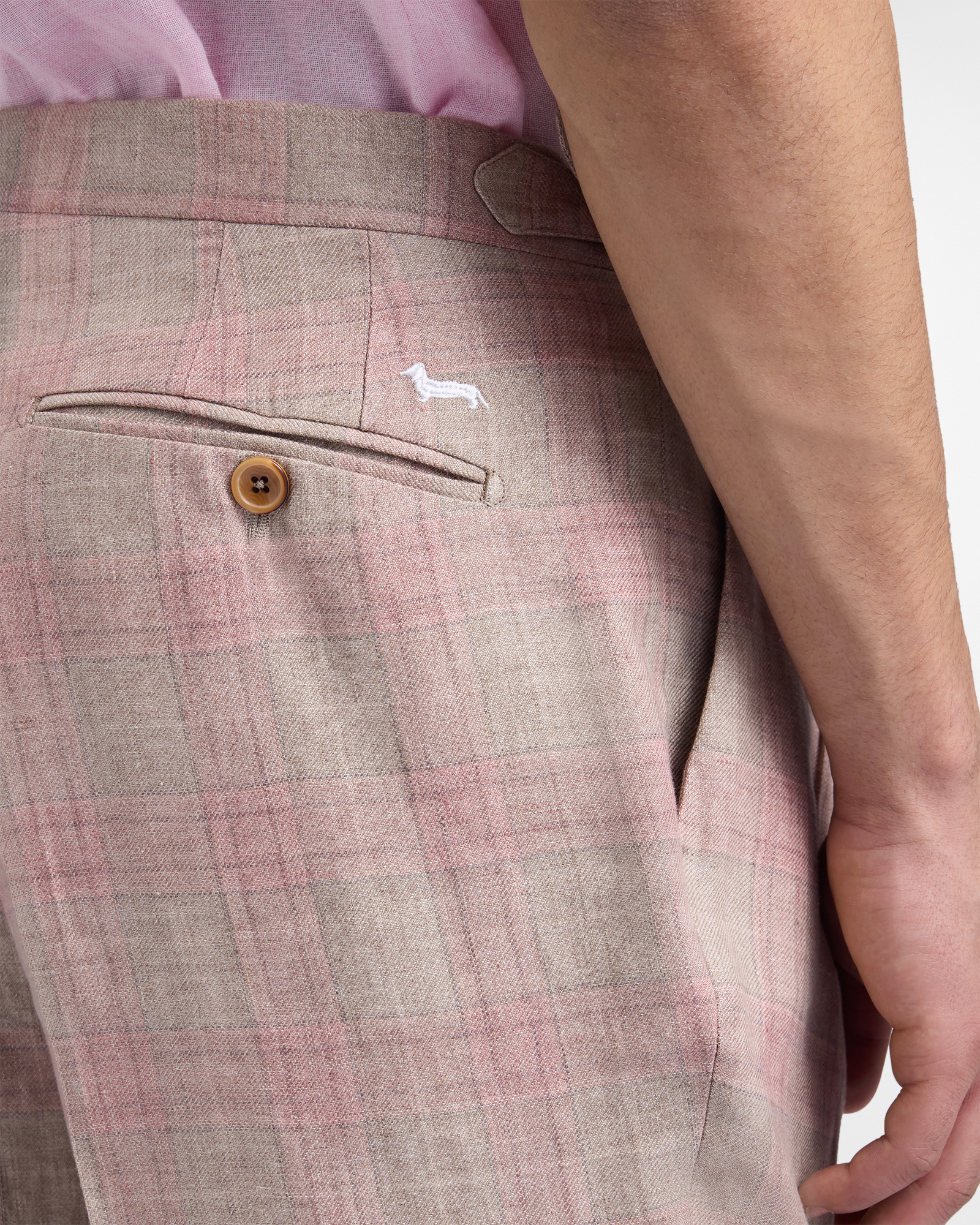 Men's Craftsmanship in Color check trousers with double tucks, Beige, large image number 2