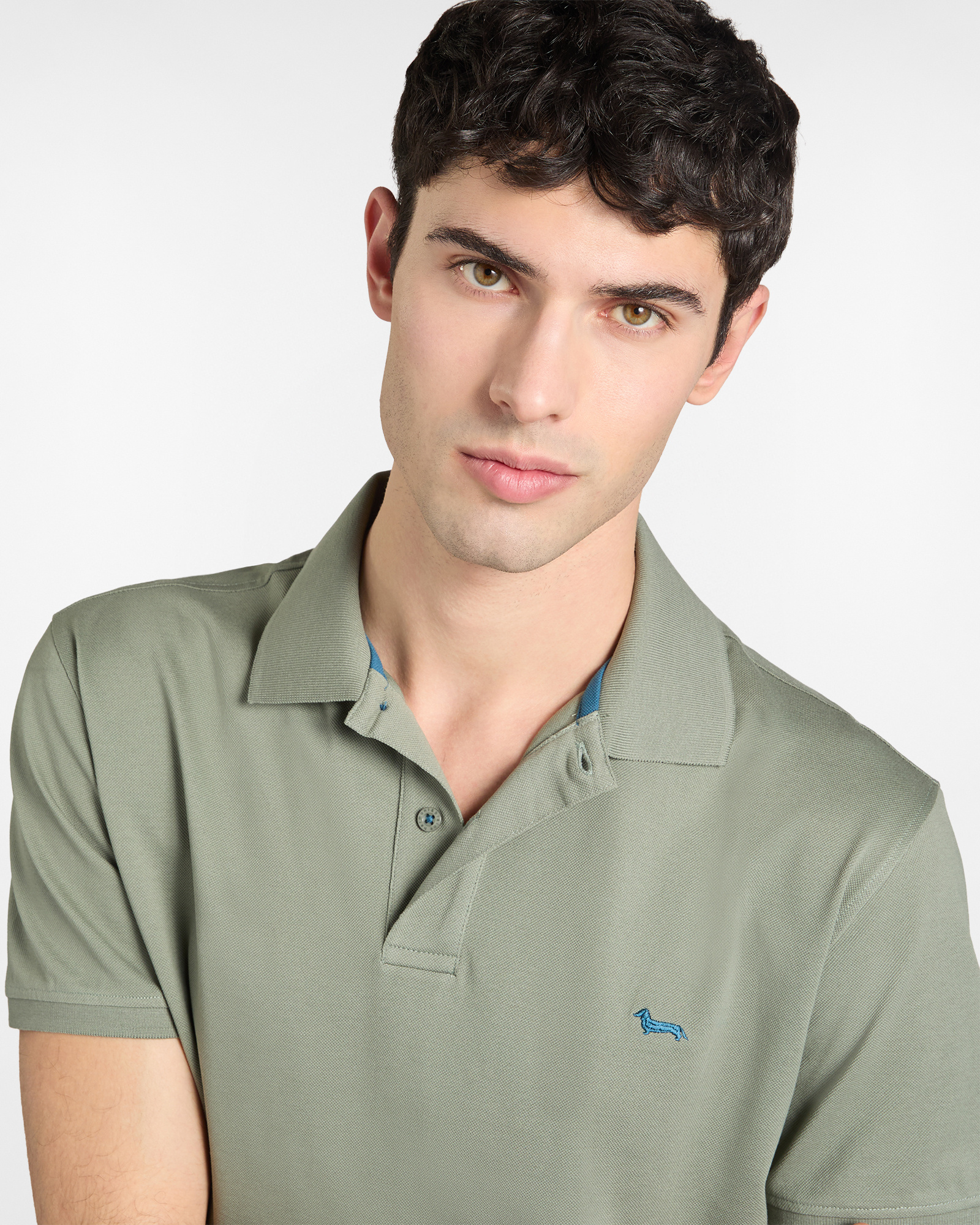 Polo Uomo Basic in Piqu&eacute;, Verde, large image number 2