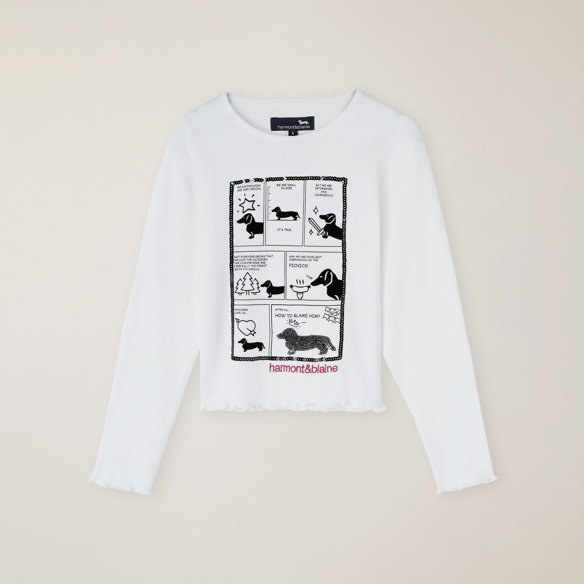 Jersey T-shirt with print, White, large image number 0