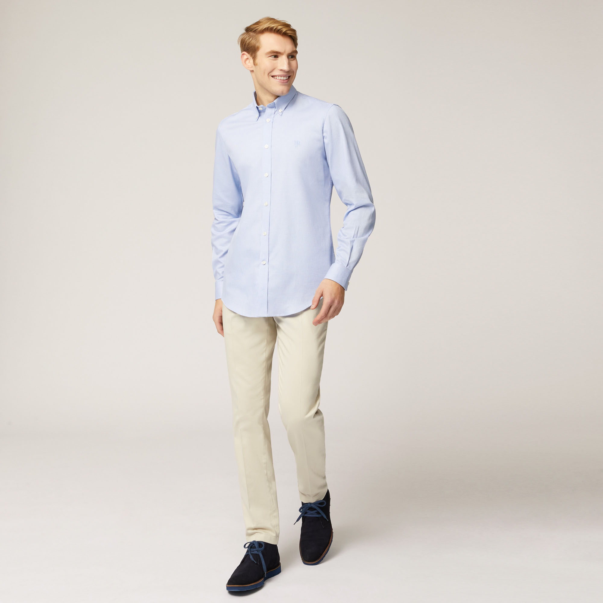NARROW M/L COLLO MONTECARLO 2 TEX, Dusty Blu, large image number 3