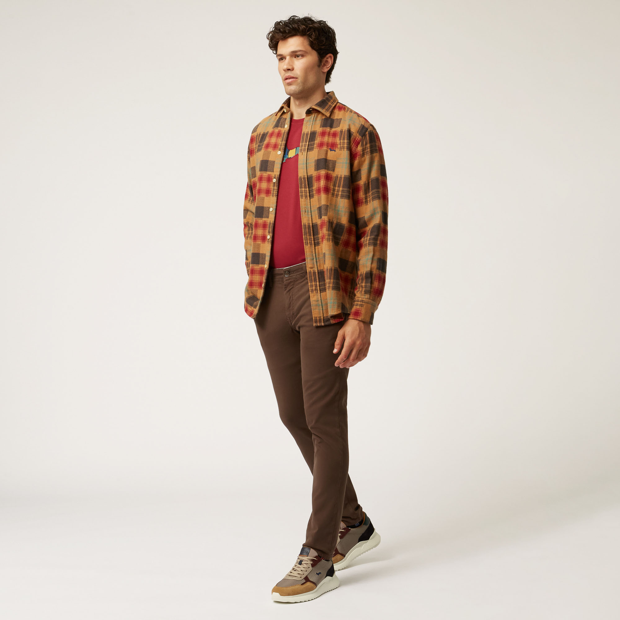 Cotton Shirt With Check Pattern, Beige, large image number 3