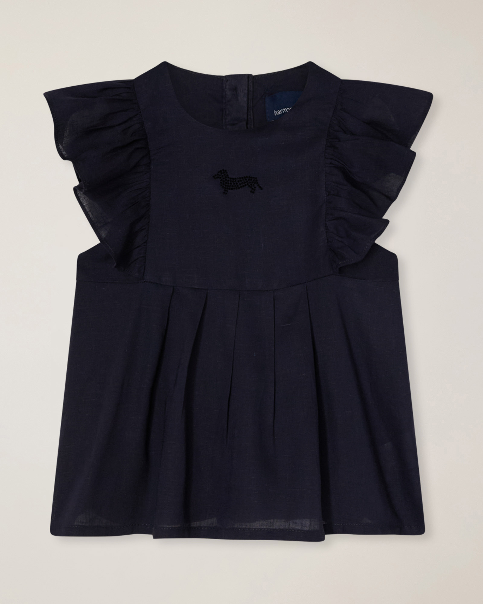 Camicia con rouches e applicazione logo