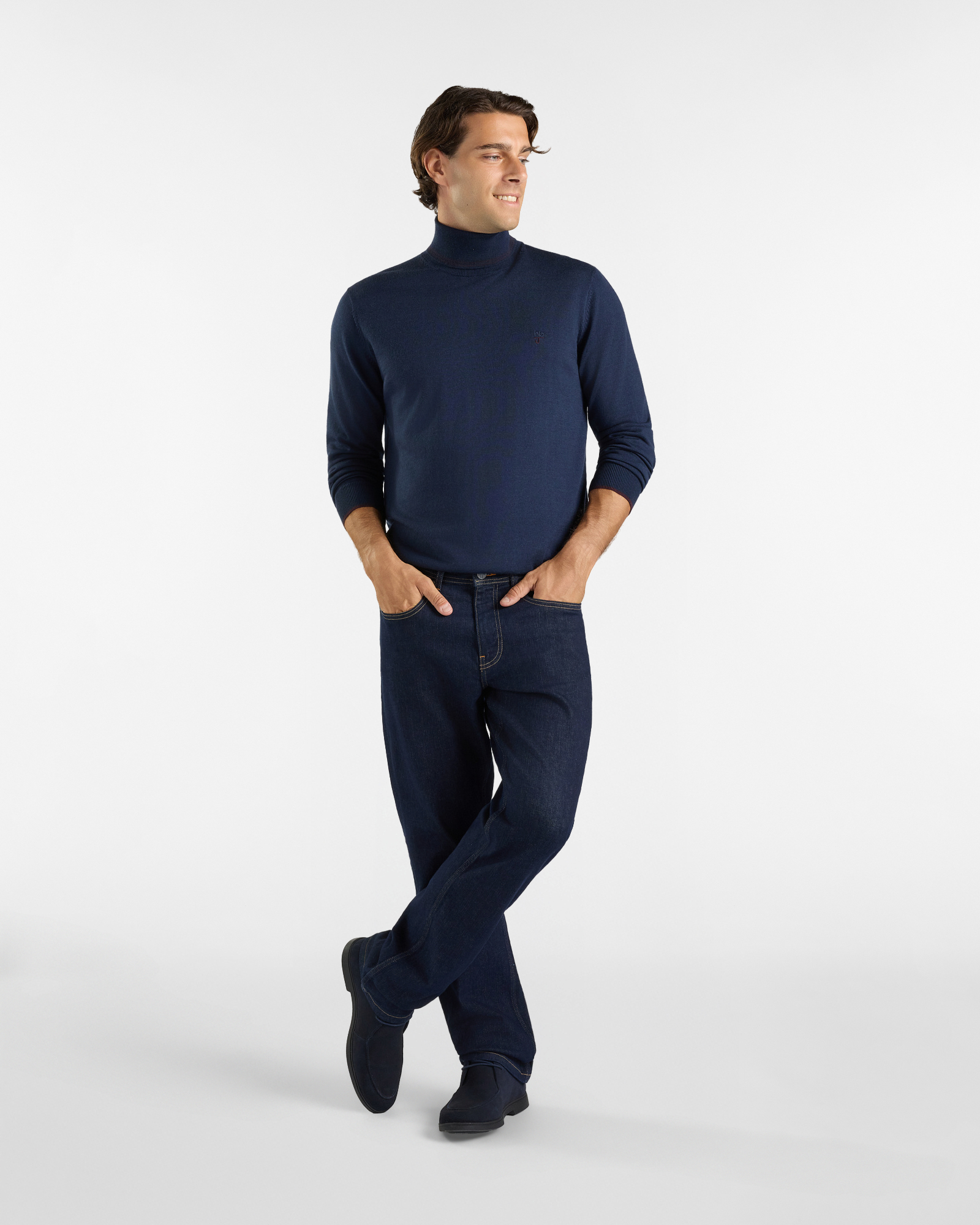 Dolcevita HBJ Uomo in pura lana, BLU SCURO, large