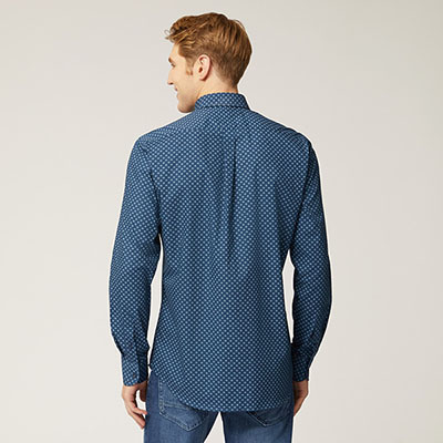 Camicia In Cotone Con Motivo Geometrico All-Over