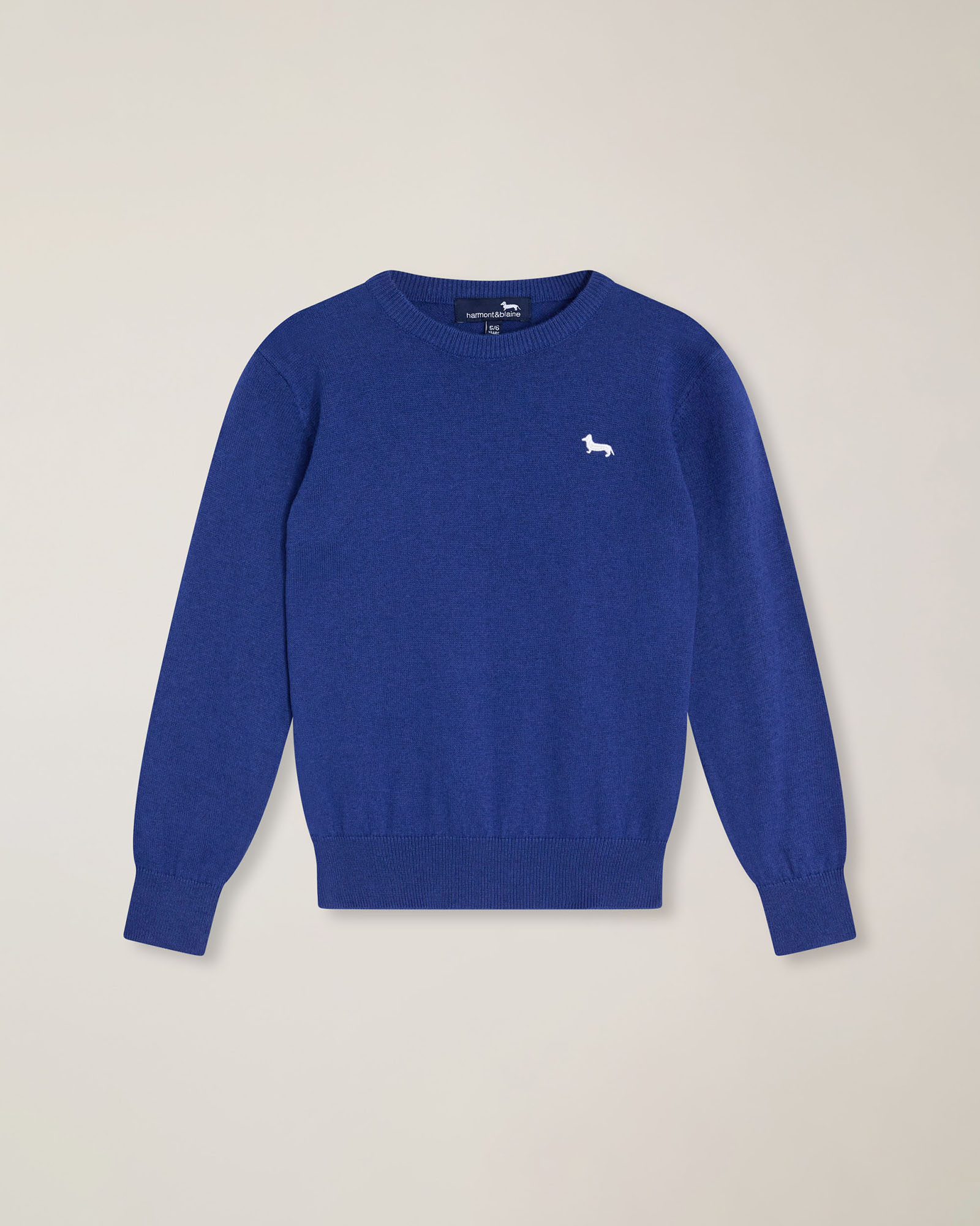 Crewneck sweater with embroidered logo, Marine Blue, large
