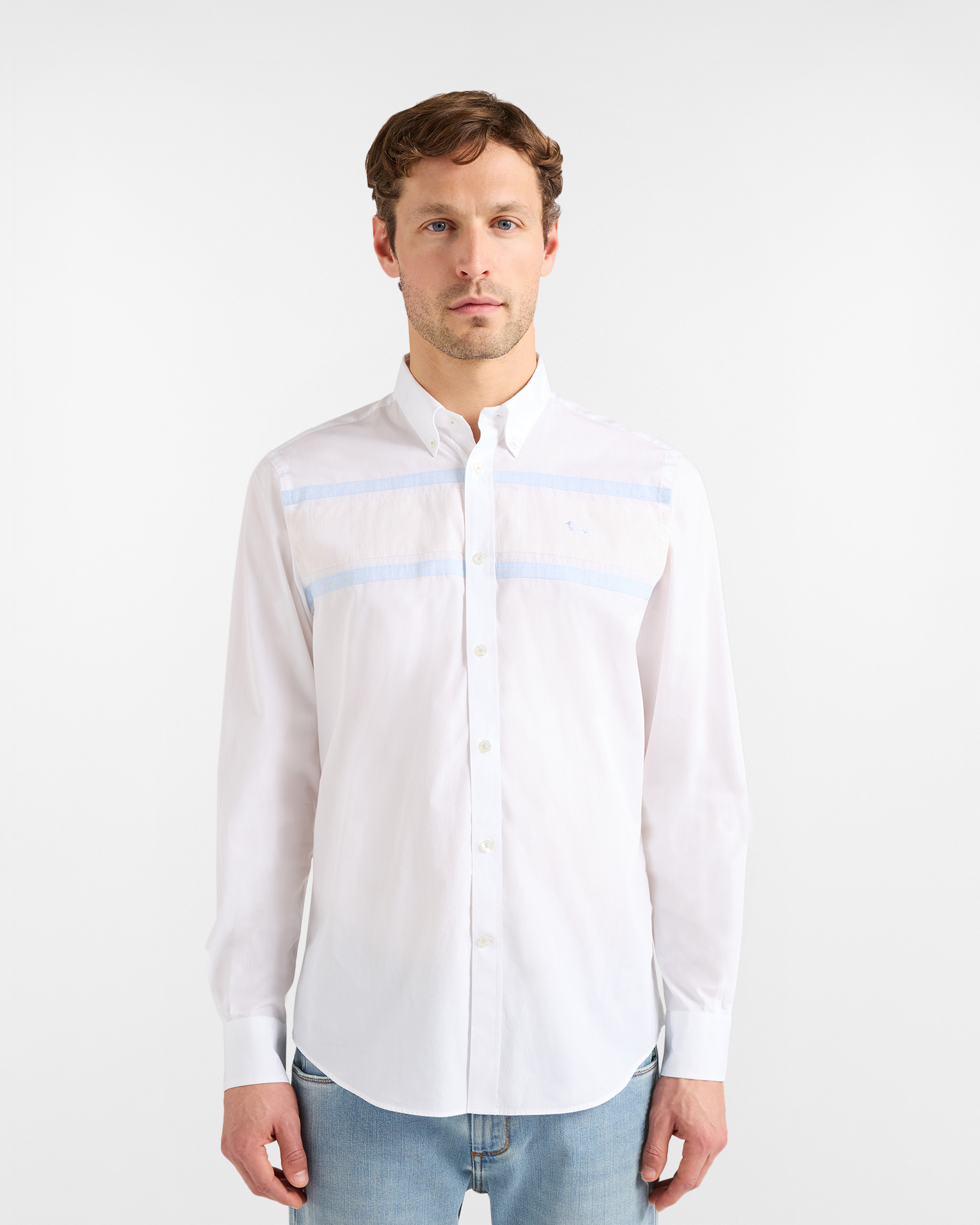Regular-fit shirt with bands