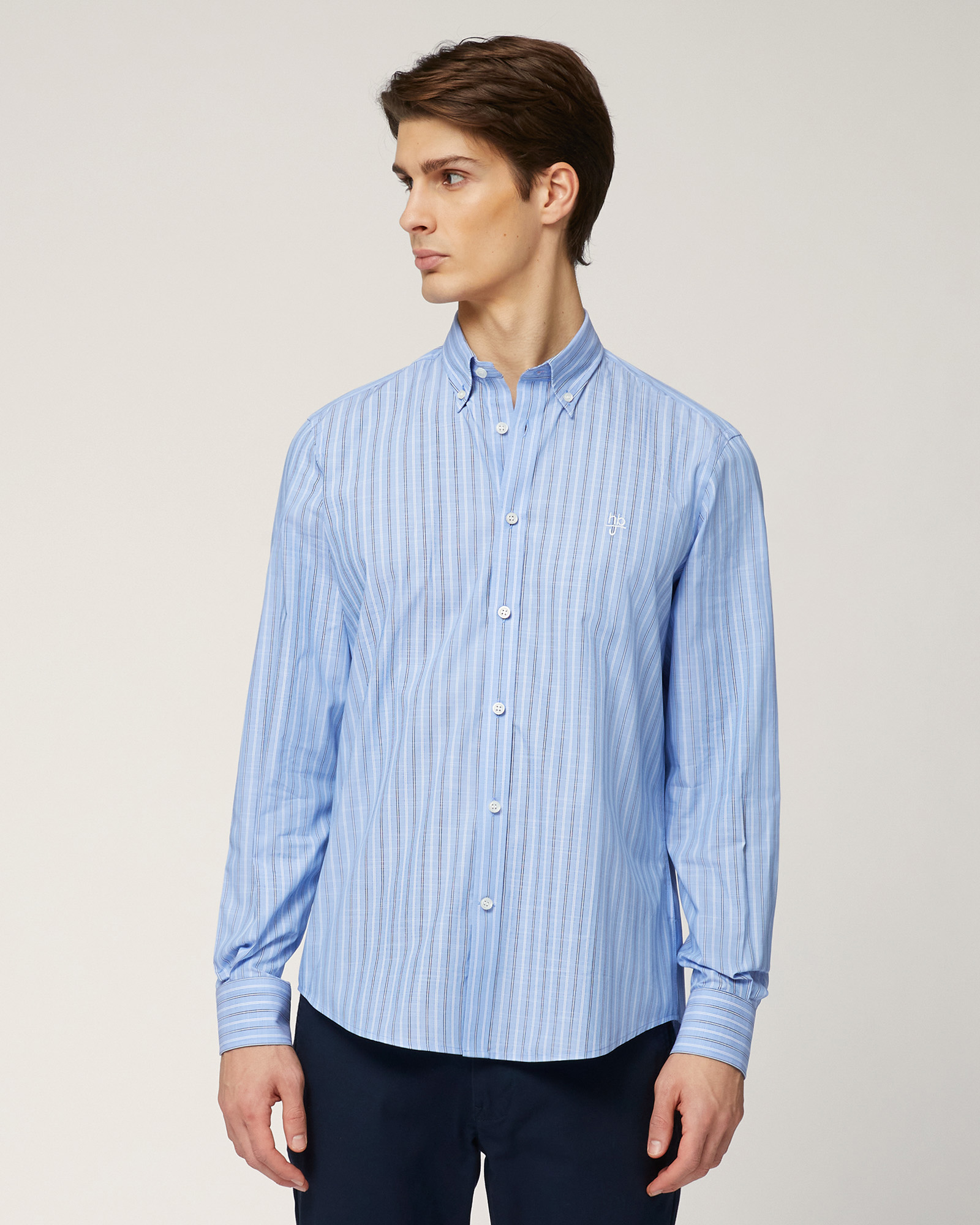 Striped Regular-Fit Shirt, Sport Blue, large image number 0