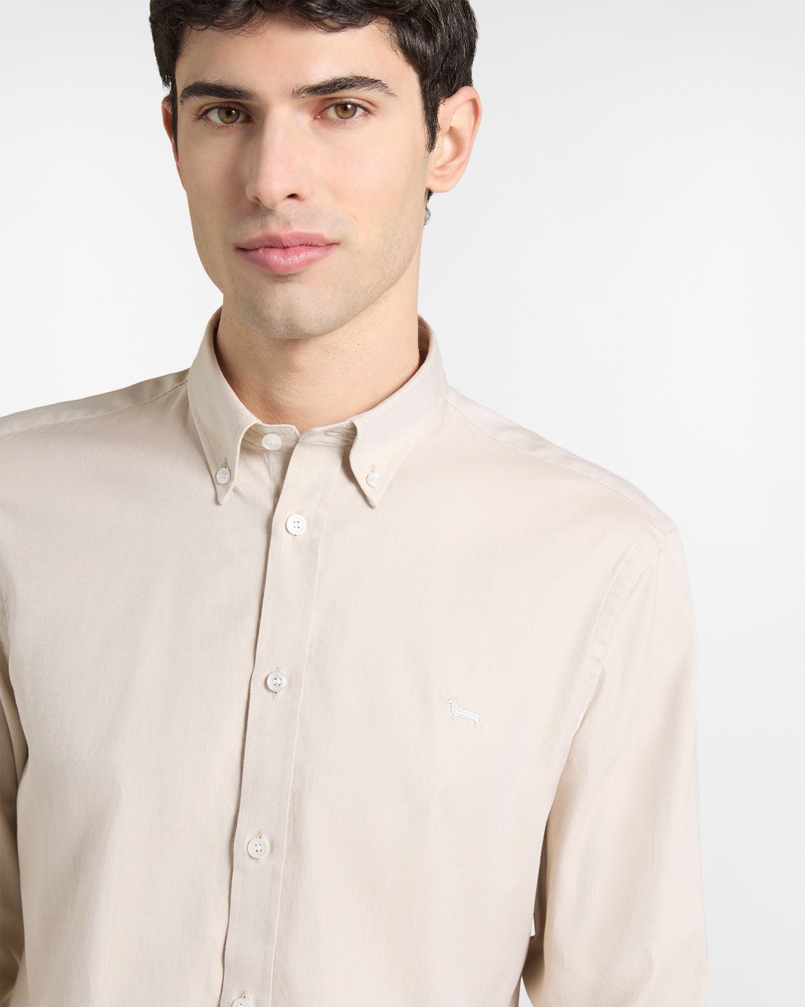 Einfarbiges Hemd mit regul&auml;rer Passform, Beige, large image number 1