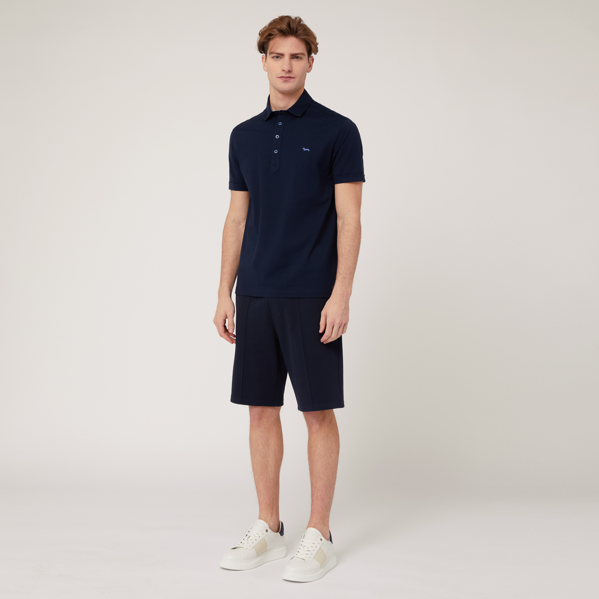 Polo In Cotone Stretch, Blu Navy, large image number 3