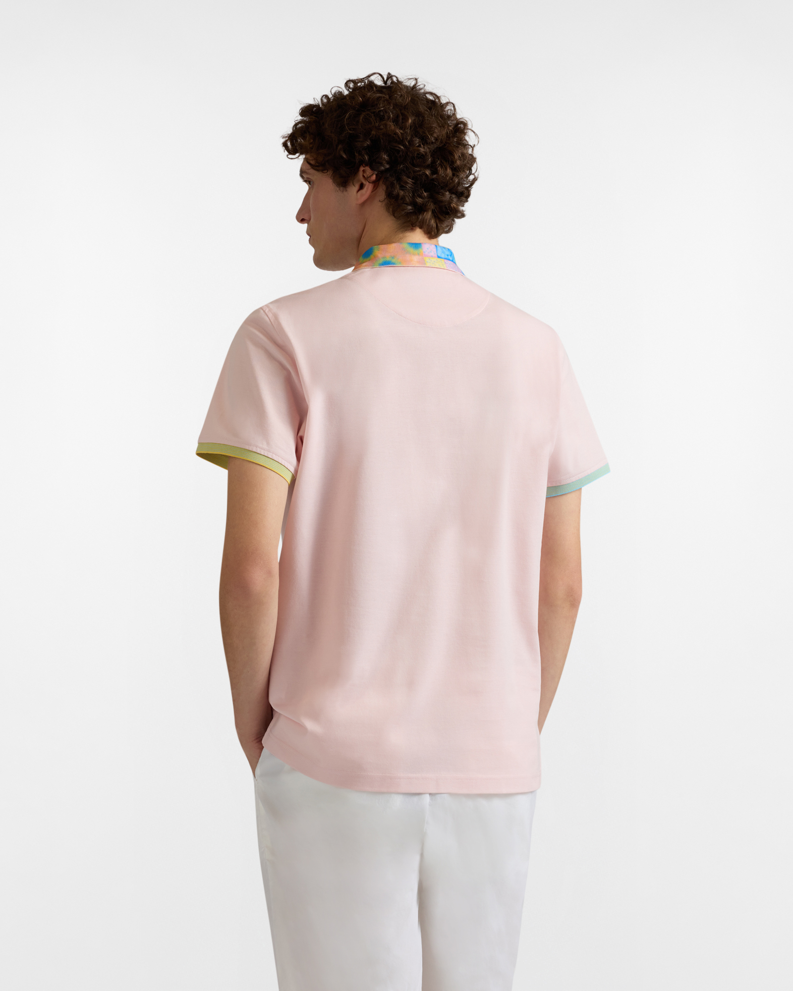 Polo shirt with printed collar