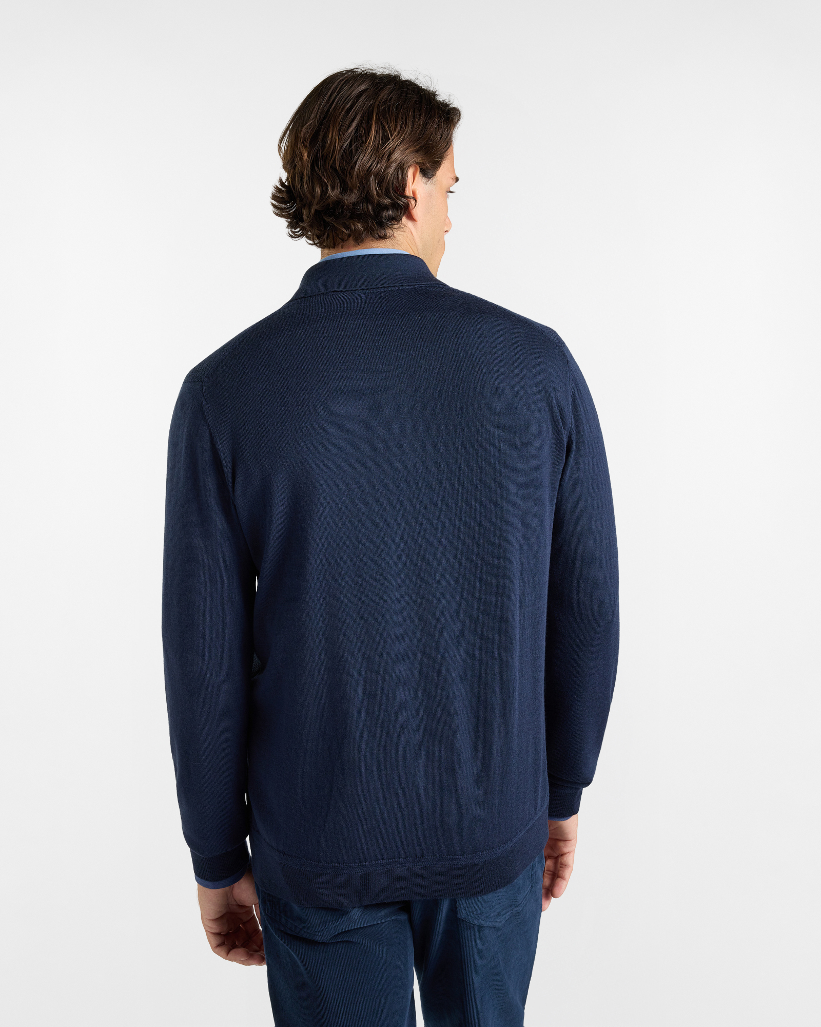 Maglia Polo HBJ Uomo in pura lana, BLU SCURO, large